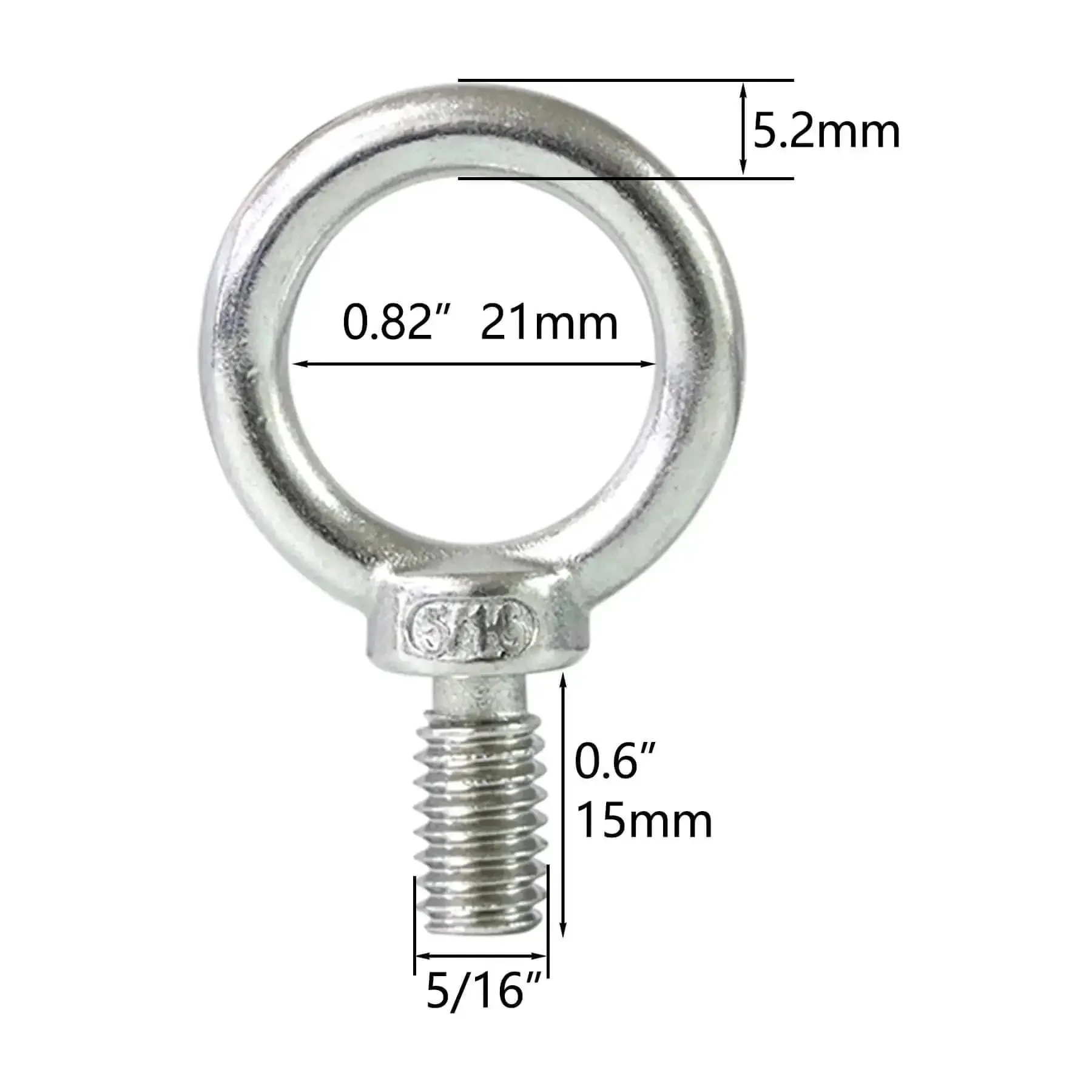Beefed Up 5/16 Inch UNC Shoulder Eye Bolts Stainless Steel 316 Marine Grade Lifting Eye Bolts Set Of 4 With 220 Lb WLL For Cables Ropes And Lifting Projects - Image 5