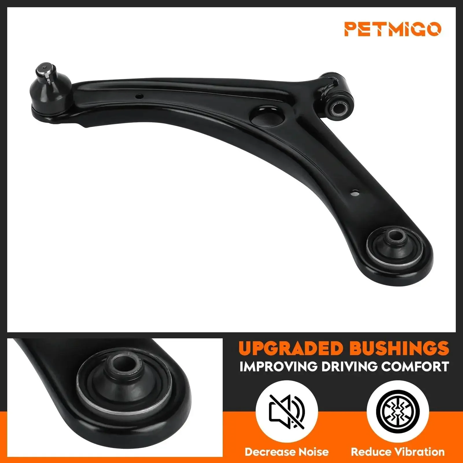Beefed Up 8 Piece Front Suspension Lower Control Arms Kit With Ball Joints For Dodge Caliber 2009 2012 And Jeep Compass Patriot 2007 2017 Includes Sway Bar Links And Inner Tie Rod Ends - Image 5
