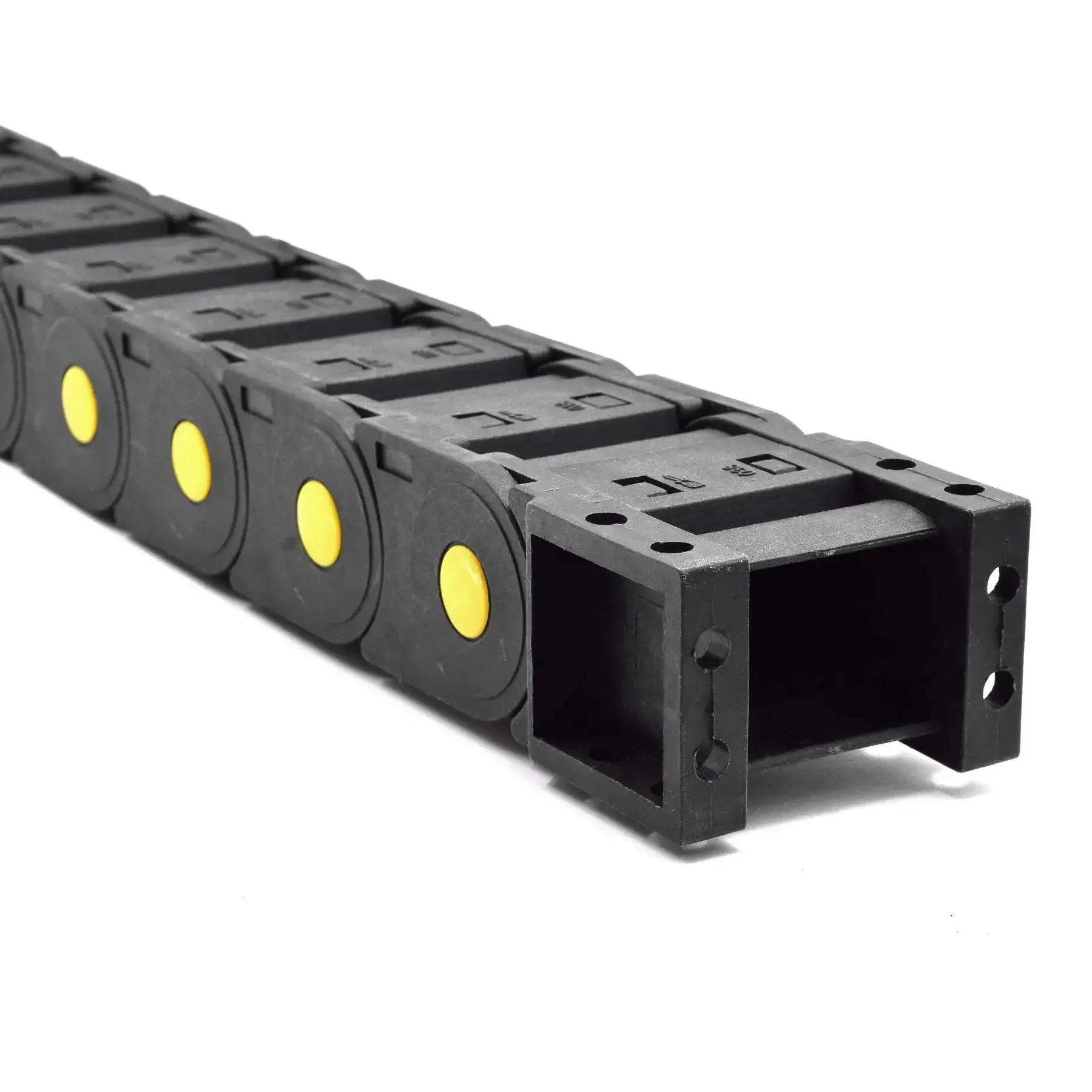 Beefed Up Closed Type Drag Chain Cable Carrier With End Connectors 25x38mm Inner Size 40x55mm Outer Size R75 Bend Radius 1 Meter Length Nylon Reinforced For Electrical CNC Router Machines - Image 2