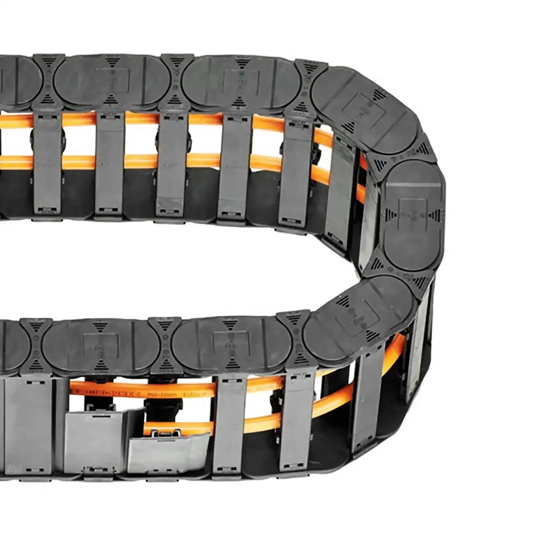Beefed Up Closed Type Drag Chain Cable Carrier With End Connectors 25x38mm Inner Size 40x55mm Outer Size R75 Bend Radius 1 Meter Length Nylon Reinforced For Electrical CNC Router Machines - Image 3