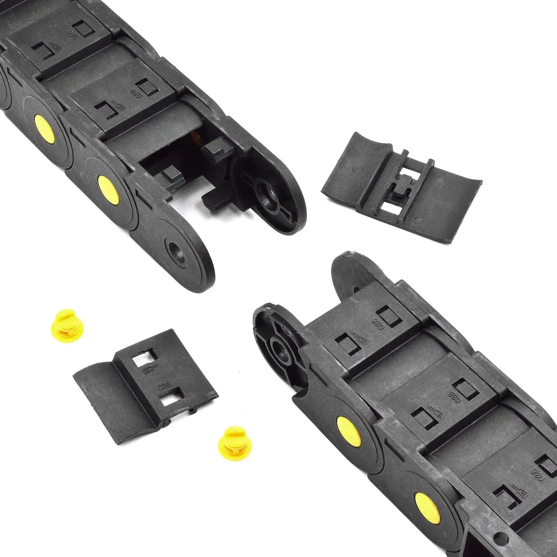 Beefed Up Closed Type Drag Chain Cable Carrier With End Connectors 25x38mm Inner Size 40x55mm Outer Size R75 Bend Radius 1 Meter Length Nylon Reinforced For Electrical CNC Router Machines - Image 4