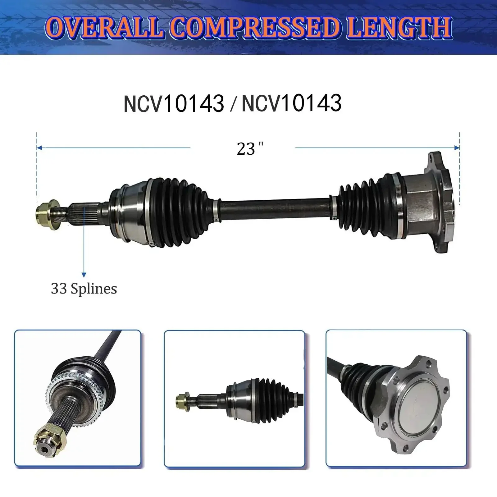 Beefed Up CV Axle Front Pair Fits Chevy Silverado 1500 Suburban Tahoe Avalanche GMC Yukon XL Sierra 1500 Cadillac Escalade ESV 2007 to 2020 Left and Right Joint Shaft Assembly Ready to Install - Image 2