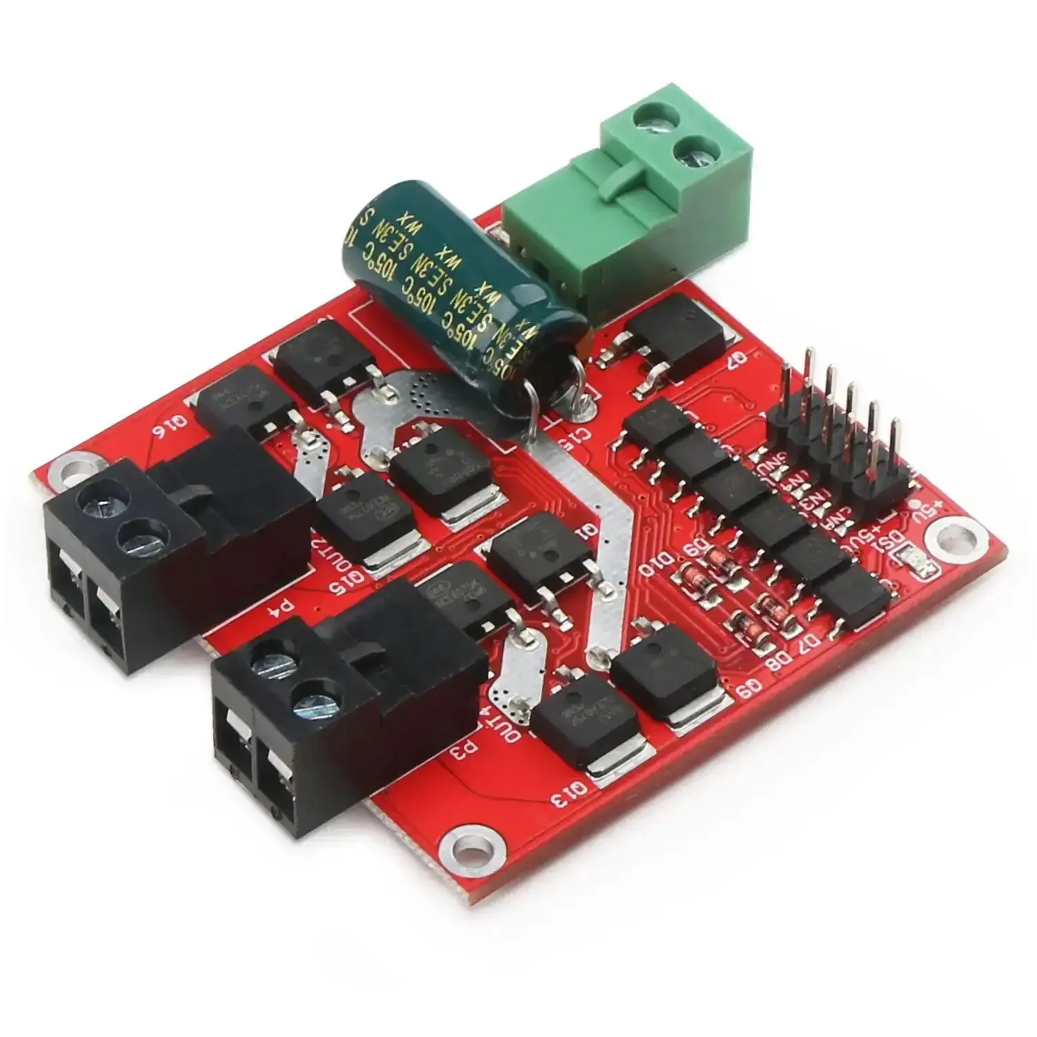 Beefed Up Dual DC Motor Driver With PWM Speed Control L298 H Bridge 6.5V To 27V Input 7A Per Channel 160W Total Power Powers Two DC Motors Simultaneously 12V Or 24V With Optocoupler Isolation Industrial Grade Controller - Image 5