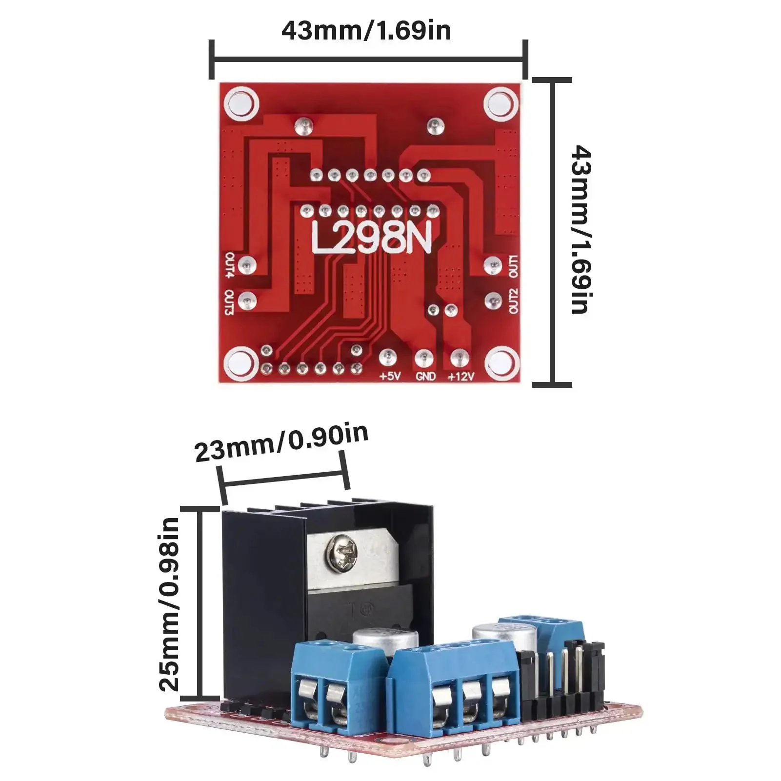 Beefed Up Dual L298N H Bridge Motor Driver Module For Arduino Projects 5V To 35V Power Range Drives Two DC Motors Or Stepper Motors Compatible With UNO R3 Mega2560 For Smart Car Builds Pack Of Four - Image 5