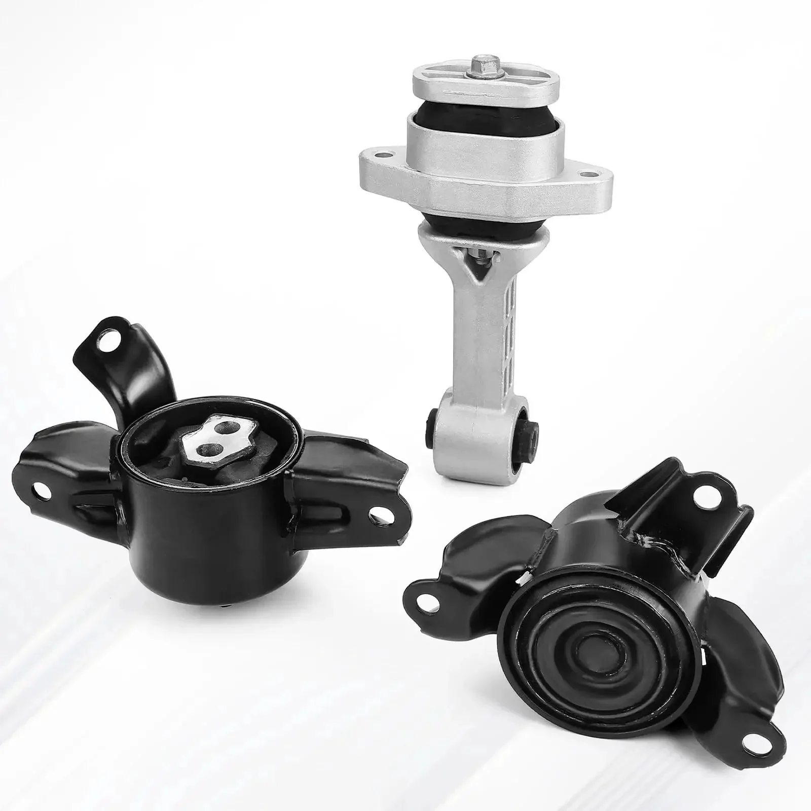 Beefed-Up Engine And Transmission Mount Kit For Hyundai Elantra 1.8L 2011-2016, Accent 1.6L 2012-2014, Veloster 1.6L 2012-2017, Rio 2012-2017, Forte 1.6L 2014-2016 Black Aluminum Iron Rubber Mounts For Smoother Powertrain And Quieter Ride - Image 2