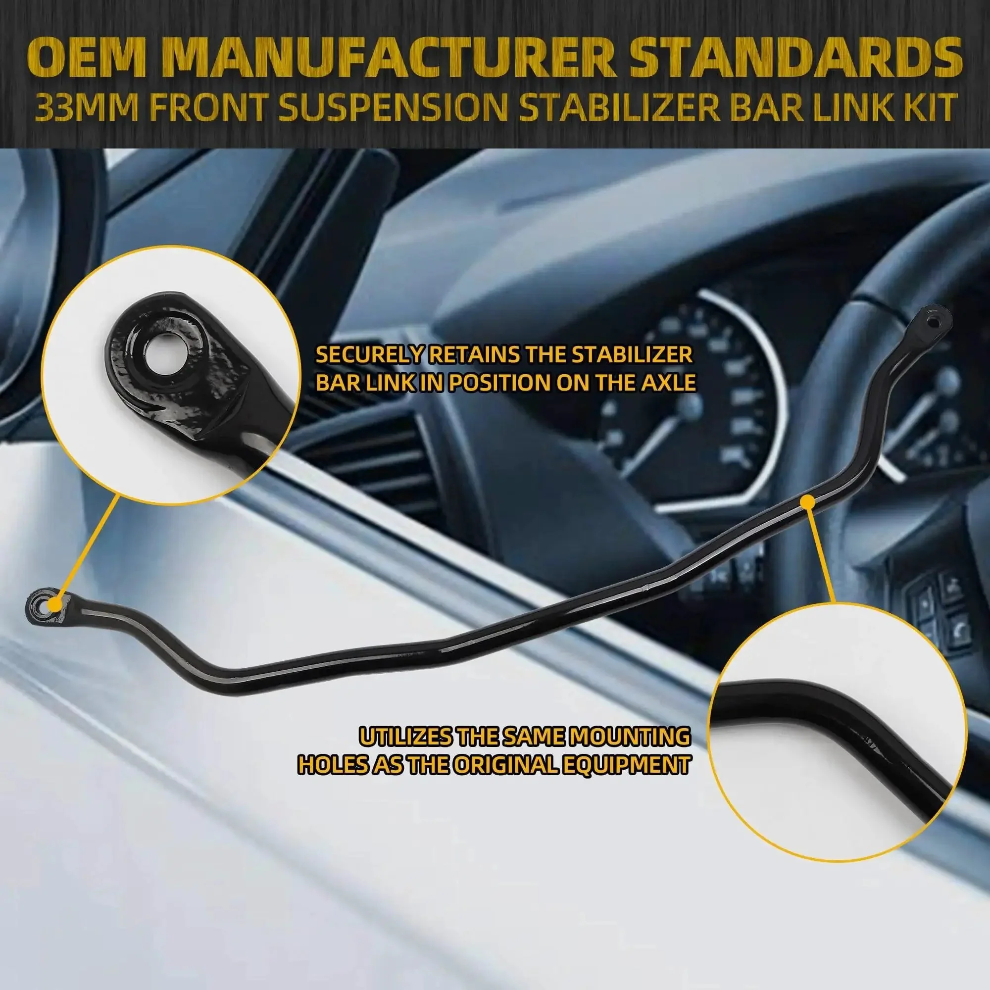Beefed Up Front Suspension Stabilizer Bar Link Kit 33 mm For Chevrolet Impala Monte Carlo Venture Pontiac Aztek Montana Grand Trans Sport Buick Regal Century 1997 2016 Replace 10257316 - Image 5