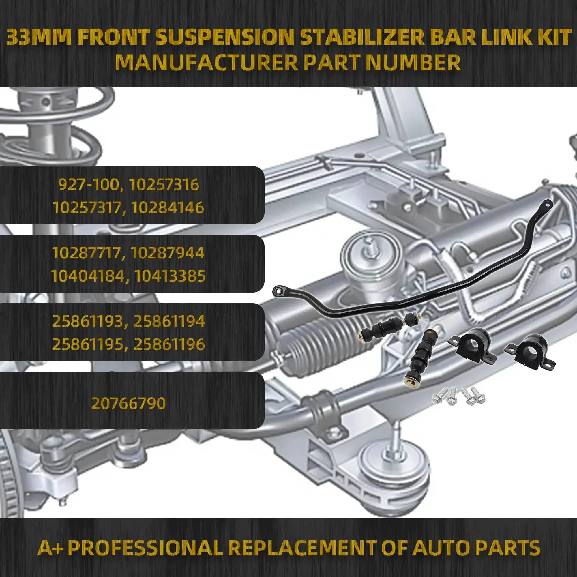 Beefed Up Front Suspension Stabilizer Bar Link Kit 33 mm For Chevrolet Impala Monte Carlo Venture Pontiac Aztek Montana Grand Trans Sport Buick Regal Century 1997 2016 Replace 10257316 - Image 7