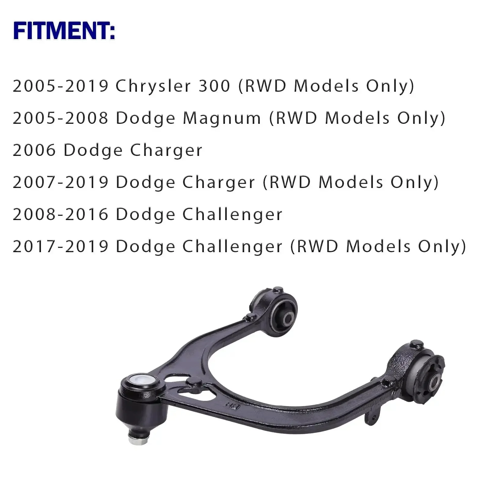 Beefed-Up Front Upper Control Arm With Ball Joints Replacement Kit For 2005-2019 Chrysler 300, 2006-2019 Dodge Charger, 2005-2008 Magnum, 2008-2019 Challenger RWD Only, 2-Piece - Image 6