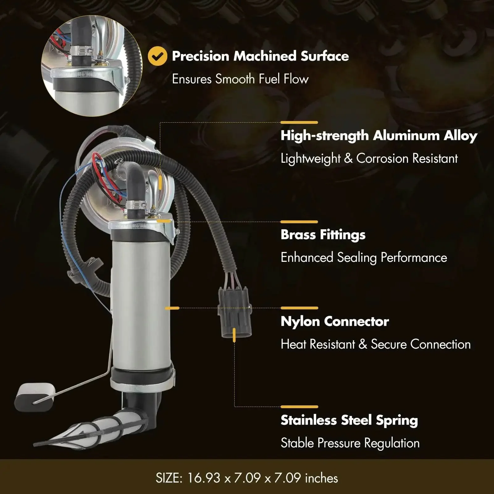 Beefed Up Fuel Pump Module Assembly For Jeep Cherokee 1991 1992 1993 2.5L L4 And 4.0L L6 Gas SUV Replacement Low Noise Reliable Fuel Delivery OE Style Fit Does Not Include Pressure Regulator - Image 6