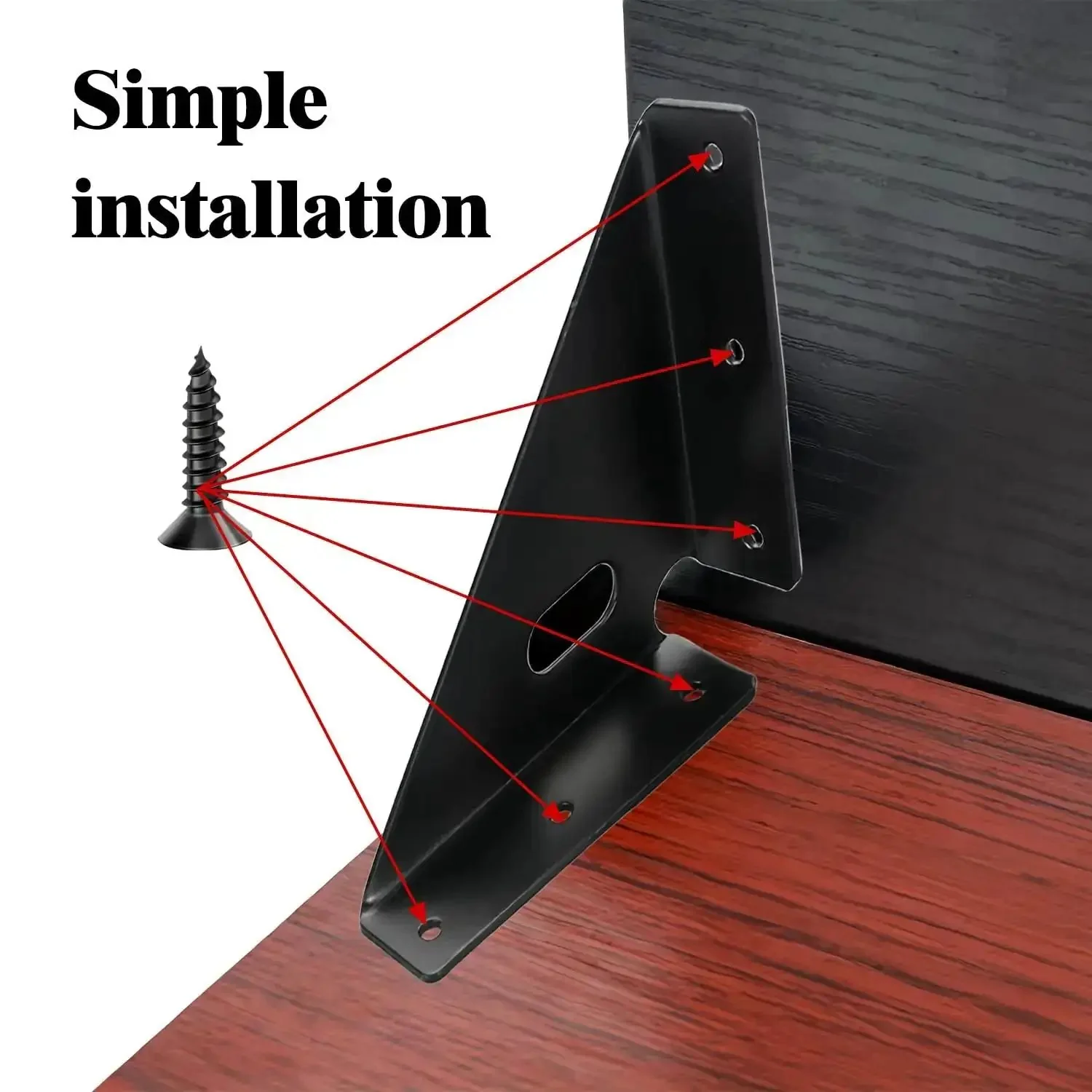 Beefed Up Heavy Duty Gusset Joints 4 Pack For Tables Chairs Cabinets Beds Trapezoid Corner Braces And Shelf Support Fasteners Durable Black Furniture Stabilizers For Home Projects - Image 5