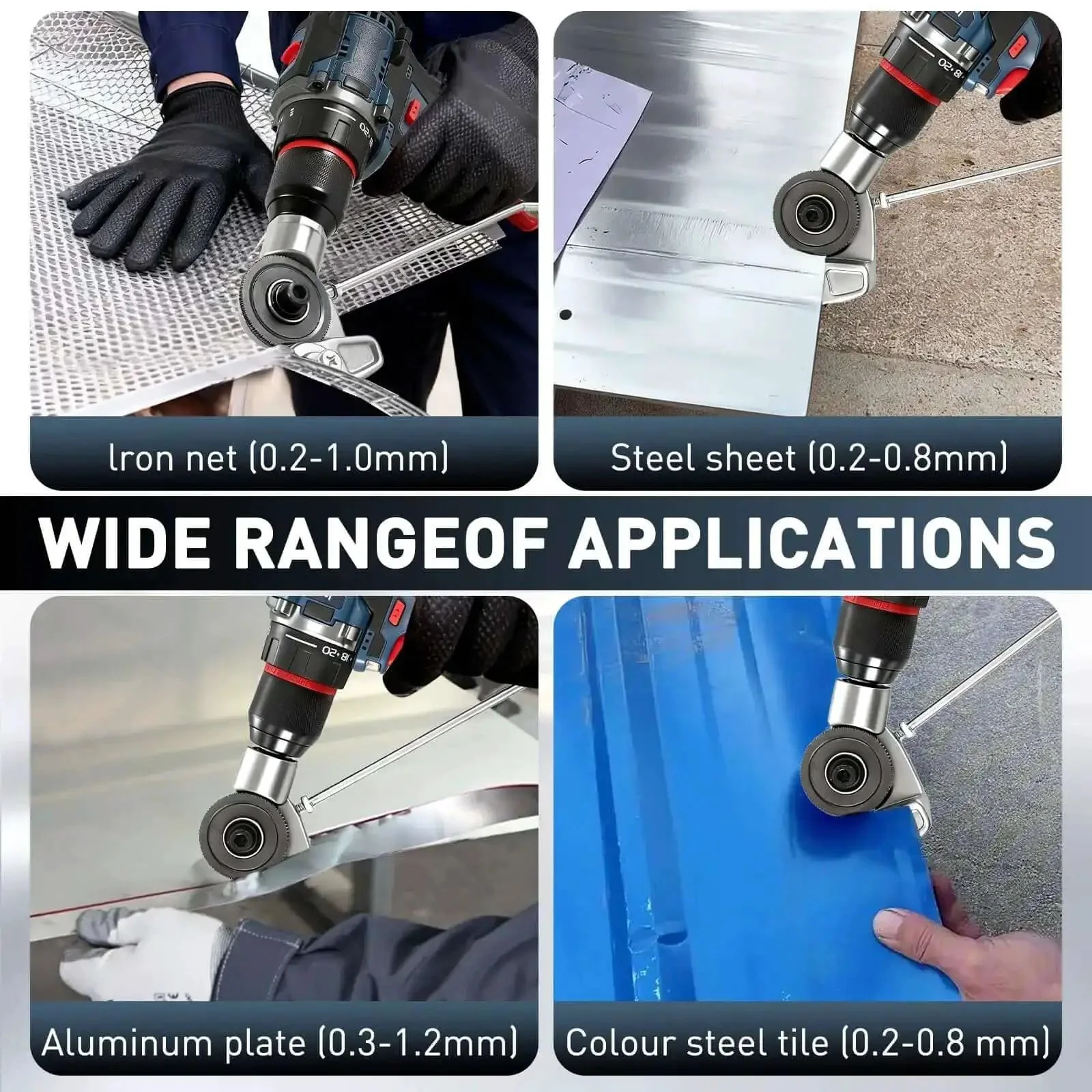 Beefed-Up Heavy Duty Metal Nibbler Drill Attachment For Quick Clean Cuts In Iron, Steel, Aluminum, Copper And Plastic Panels With Double Cut Nibbler For Smooth Edges And No Burrs Or Sparks - Image 7
