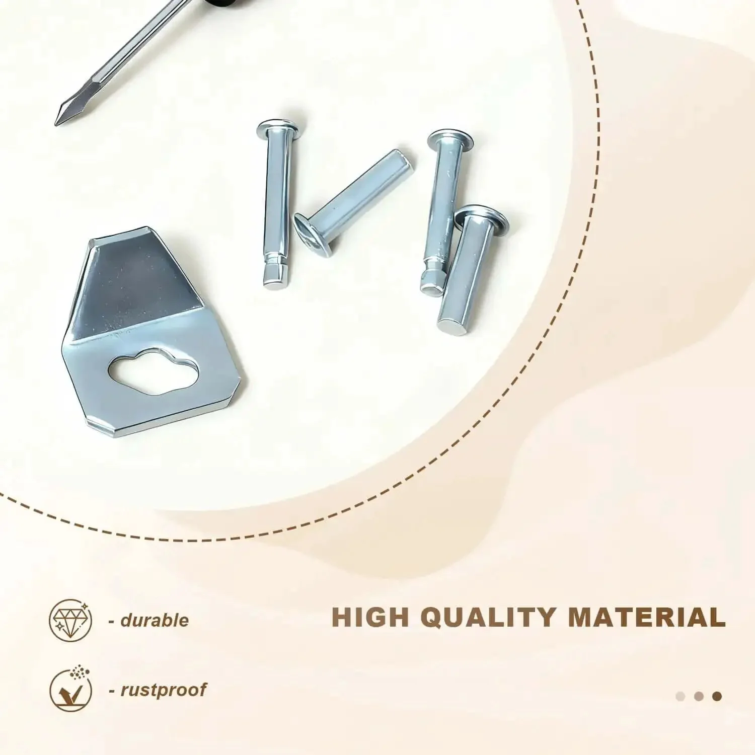 Beefed Up Heavy Duty Screen Door Closer Replacement Kit 5 Pack With 4 Steel Pins And Reinforced Iron Plate For Storm And Security Doors Compatible With Andersen Larson Pella Emco - Image 5