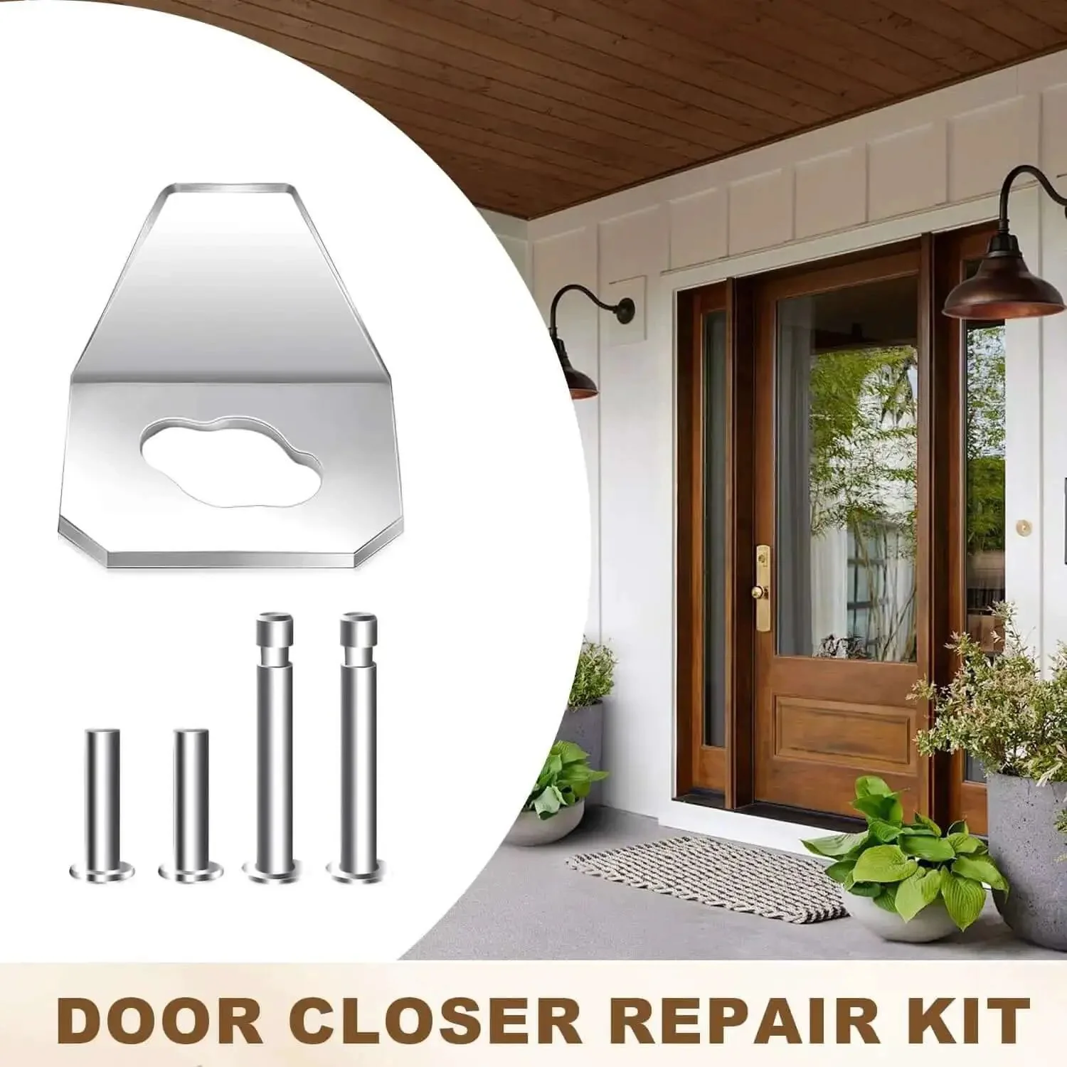 Beefed Up Heavy Duty Screen Door Closer Replacement Kit 5 Pack With 4 Steel Pins And Reinforced Iron Plate For Storm And Security Doors Compatible With Andersen Larson Pella Emco - Image 6