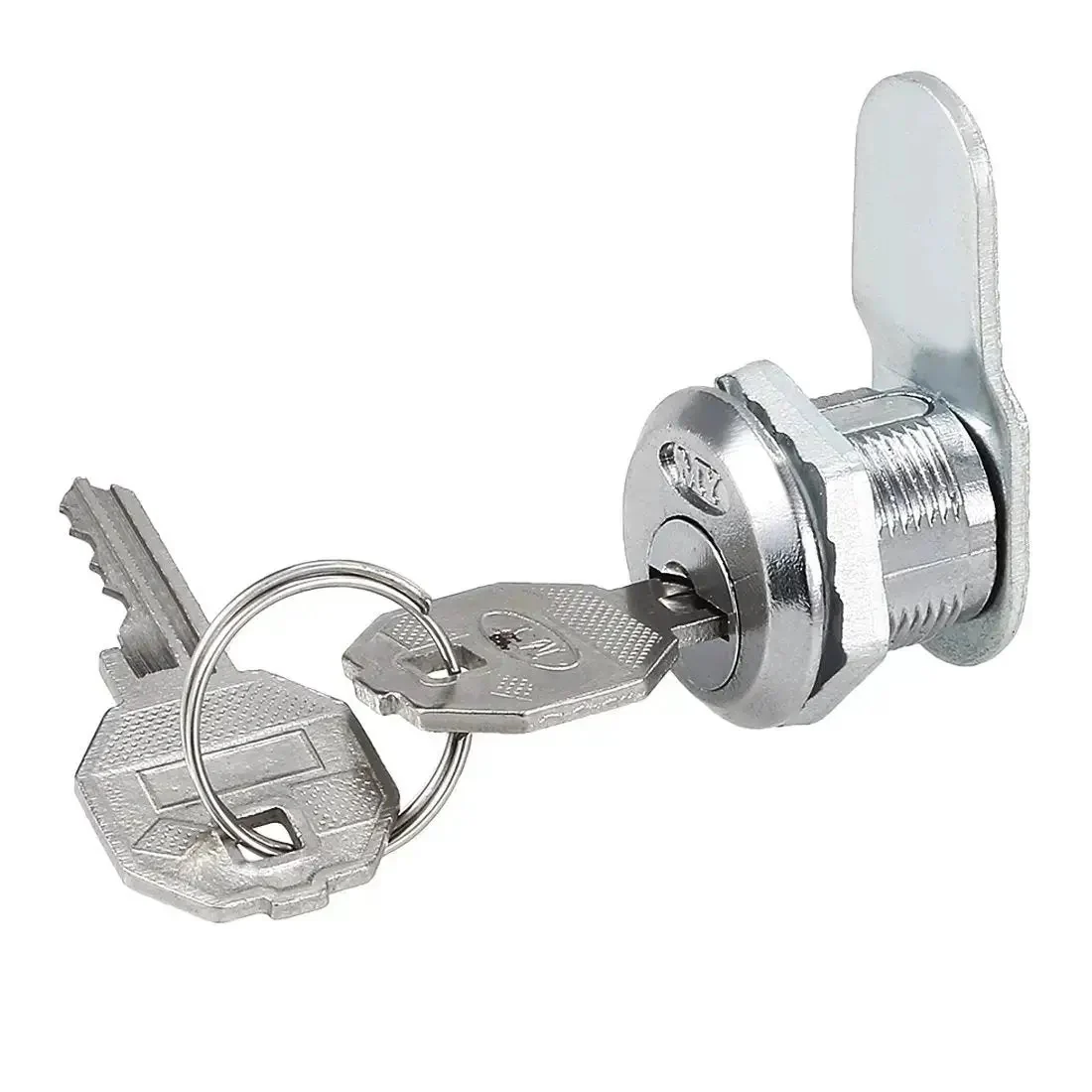 Beefed-Up Offset Cam Lock For Cabinets And Drawers, 5/8 Inch Cylinder Length, No. 10 Cam, Fits Up To 3/8 Inch Panel Thickness, Chrome Zinc Alloy Finish, Keyed Differently, Durable Locking Hardware For Secure Storage - Image 3