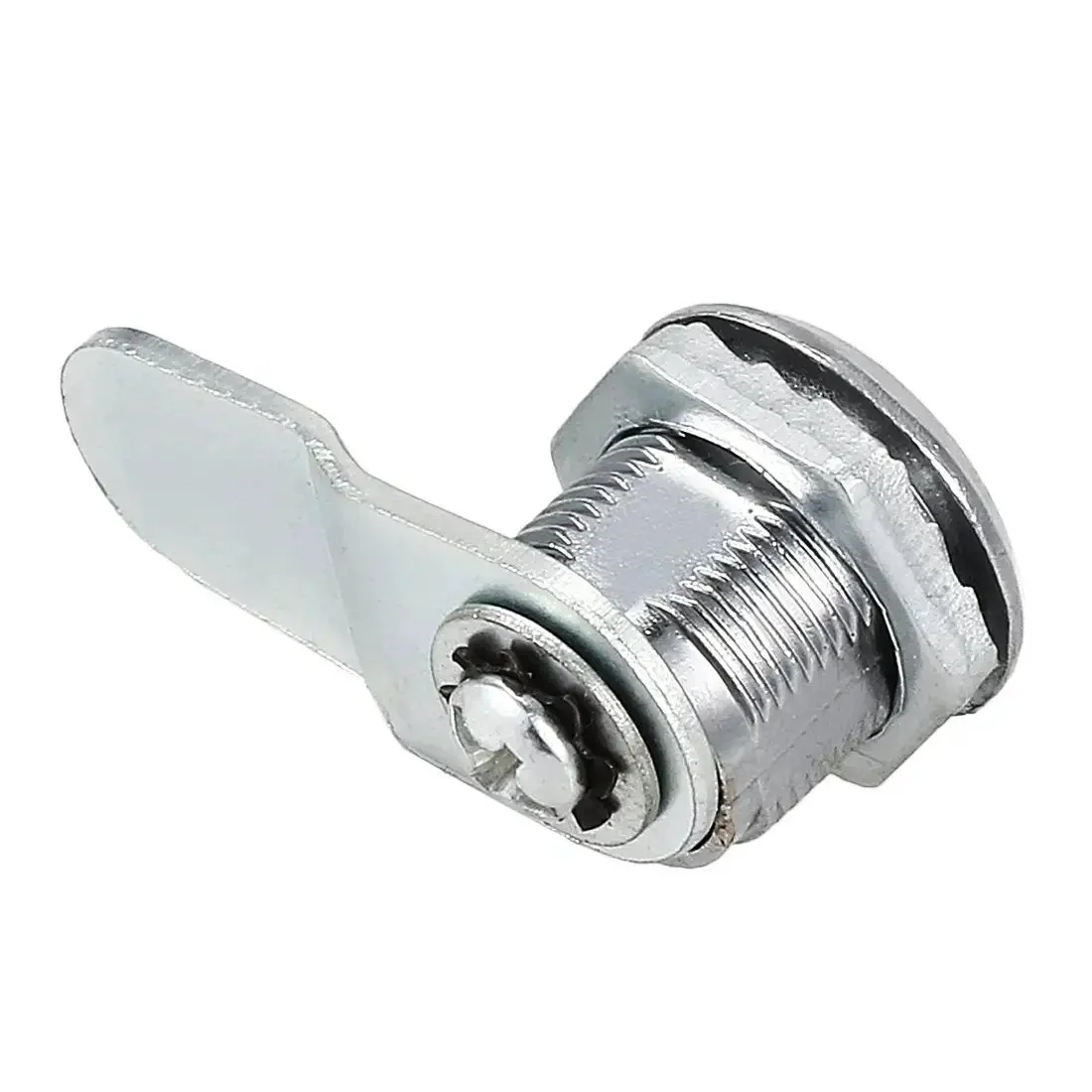 Beefed-Up Offset Cam Lock For Cabinets And Drawers, 5/8 Inch Cylinder Length, No. 10 Cam, Fits Up To 3/8 Inch Panel Thickness, Chrome Zinc Alloy Finish, Keyed Differently, Durable Locking Hardware For Secure Storage - Image 4