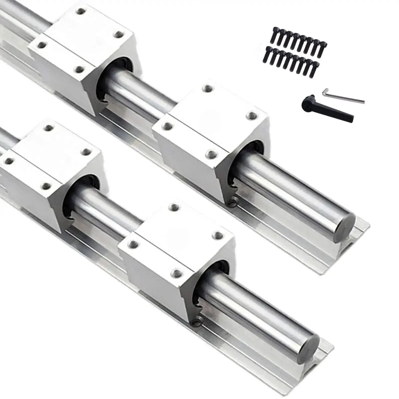 Beefed Up SBR16 2000mm Linear Rail Kit With 2 Rails And 4 SBR16UU Blocks, 16mm Guide, 78.7 Inch Length, Ultra Smooth Precision For CNC Machines, Fully Supported Sliding Bearing System