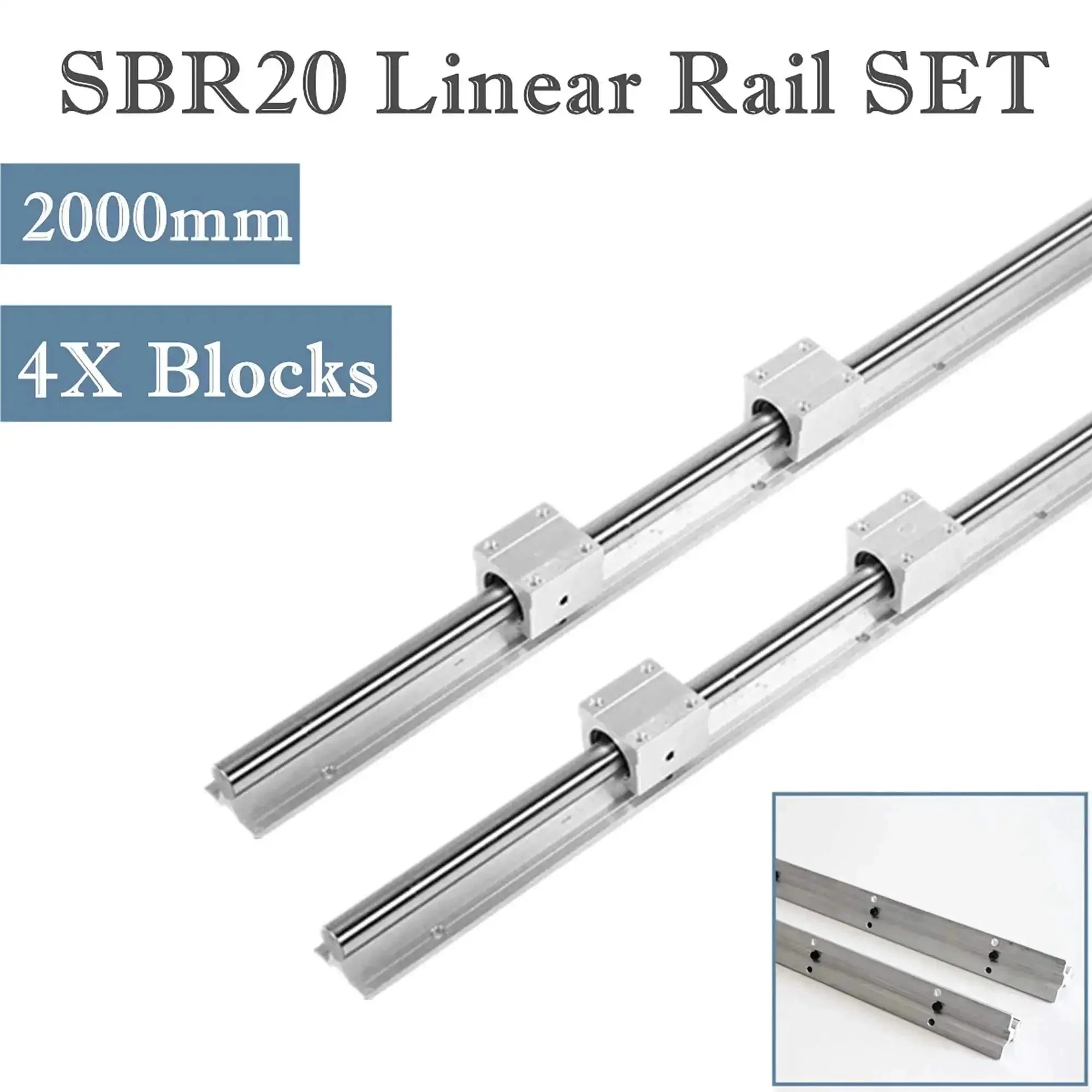 Beefed Up SBR16 2000mm Linear Rail Kit With 2 Rails And 4 SBR16UU Blocks, 16mm Guide, 78.7 Inch Length, Ultra Smooth Precision For CNC Machines, Fully Supported Sliding Bearing System - Image 6