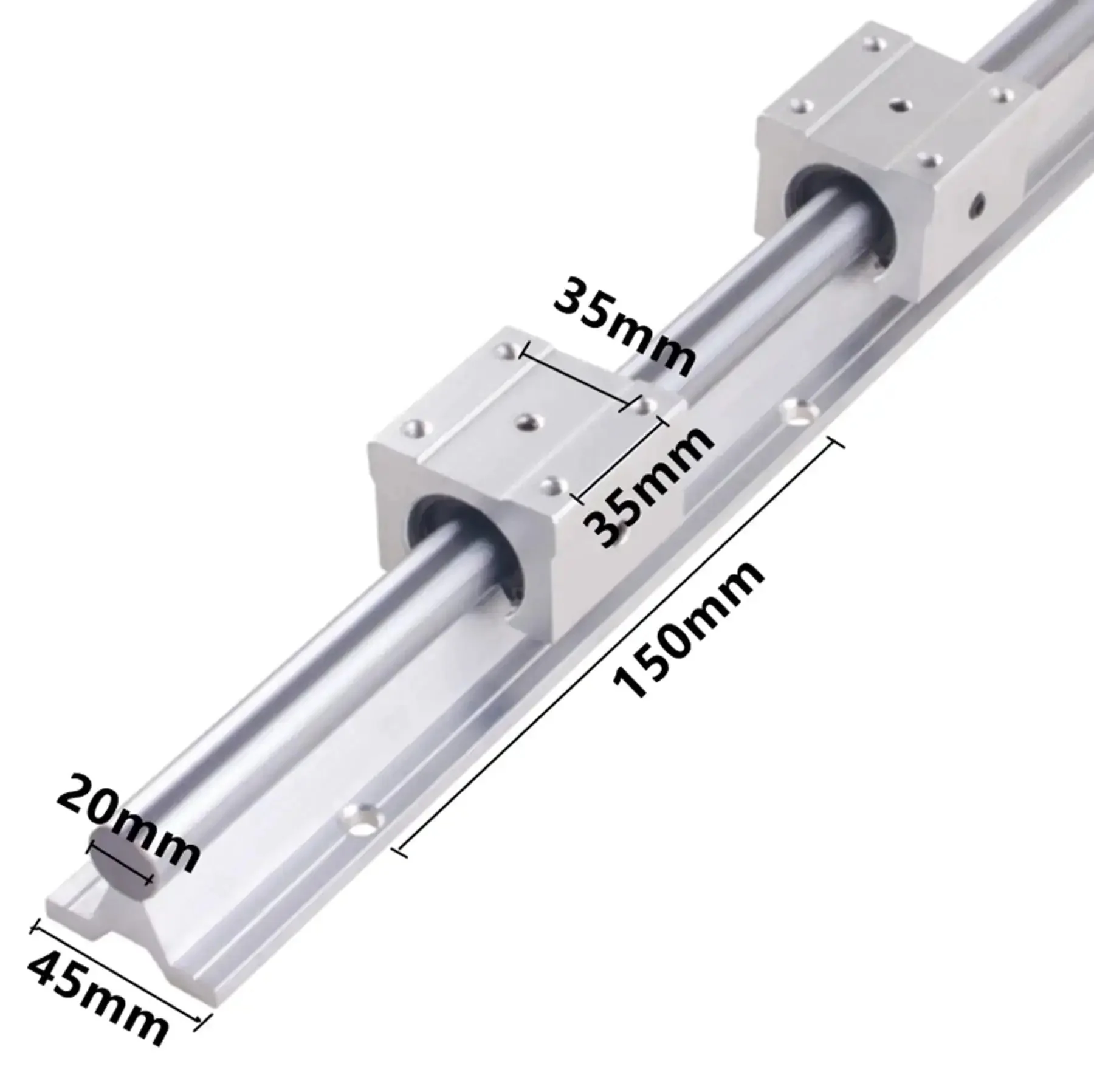 Beefed-Up SBR20 Linear Rail Kit 3000mm Set With Four 1500mm Rails, Eight SBR20UU Bearing Blocks, Dowel Pins And Adjustment Handles For DIY CNC Routers And Automated Machines - Image 3