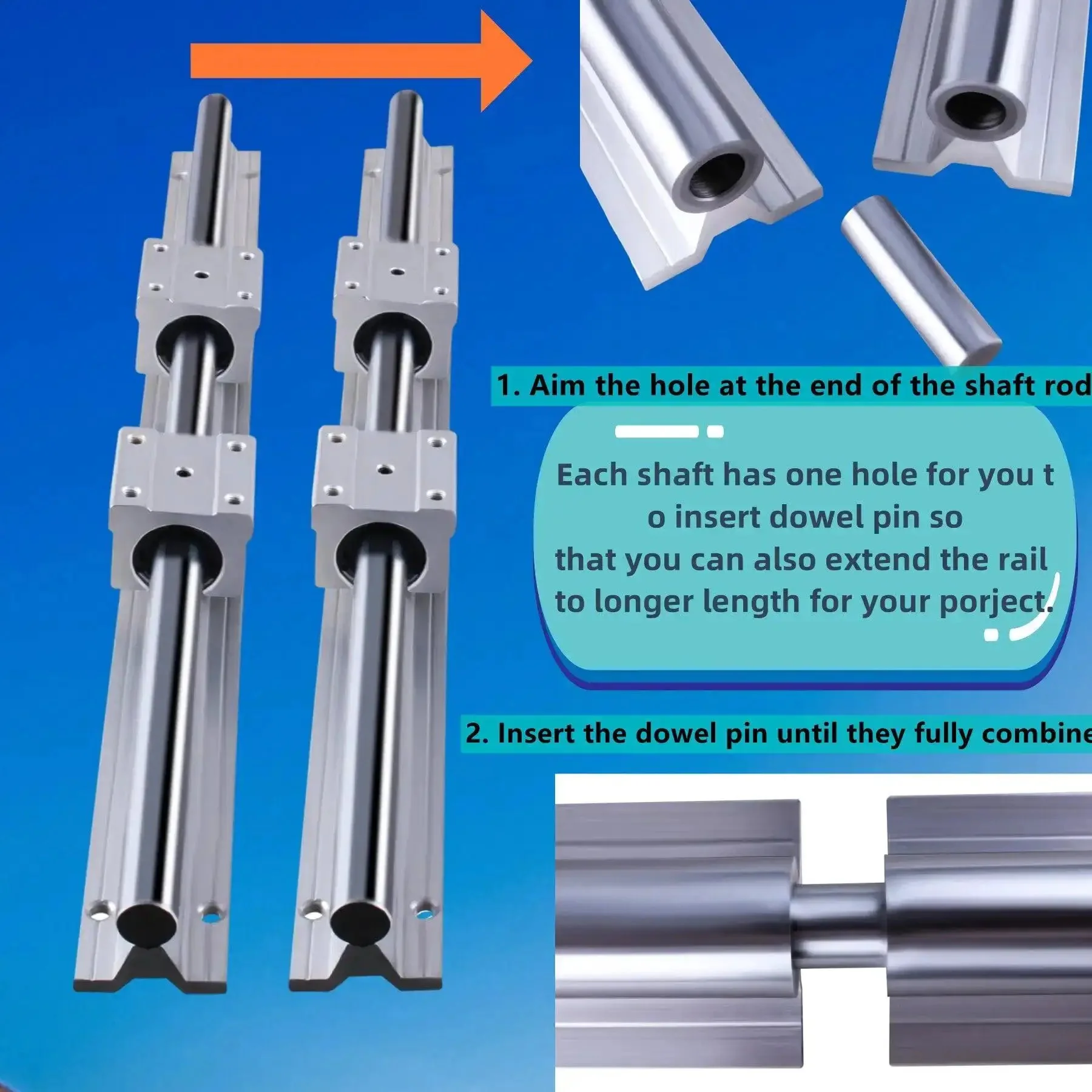 Beefed-Up SBR20 Linear Rail Kit 3000mm Set With Four 1500mm Rails, Eight SBR20UU Bearing Blocks, Dowel Pins And Adjustment Handles For DIY CNC Routers And Automated Machines - Image 7