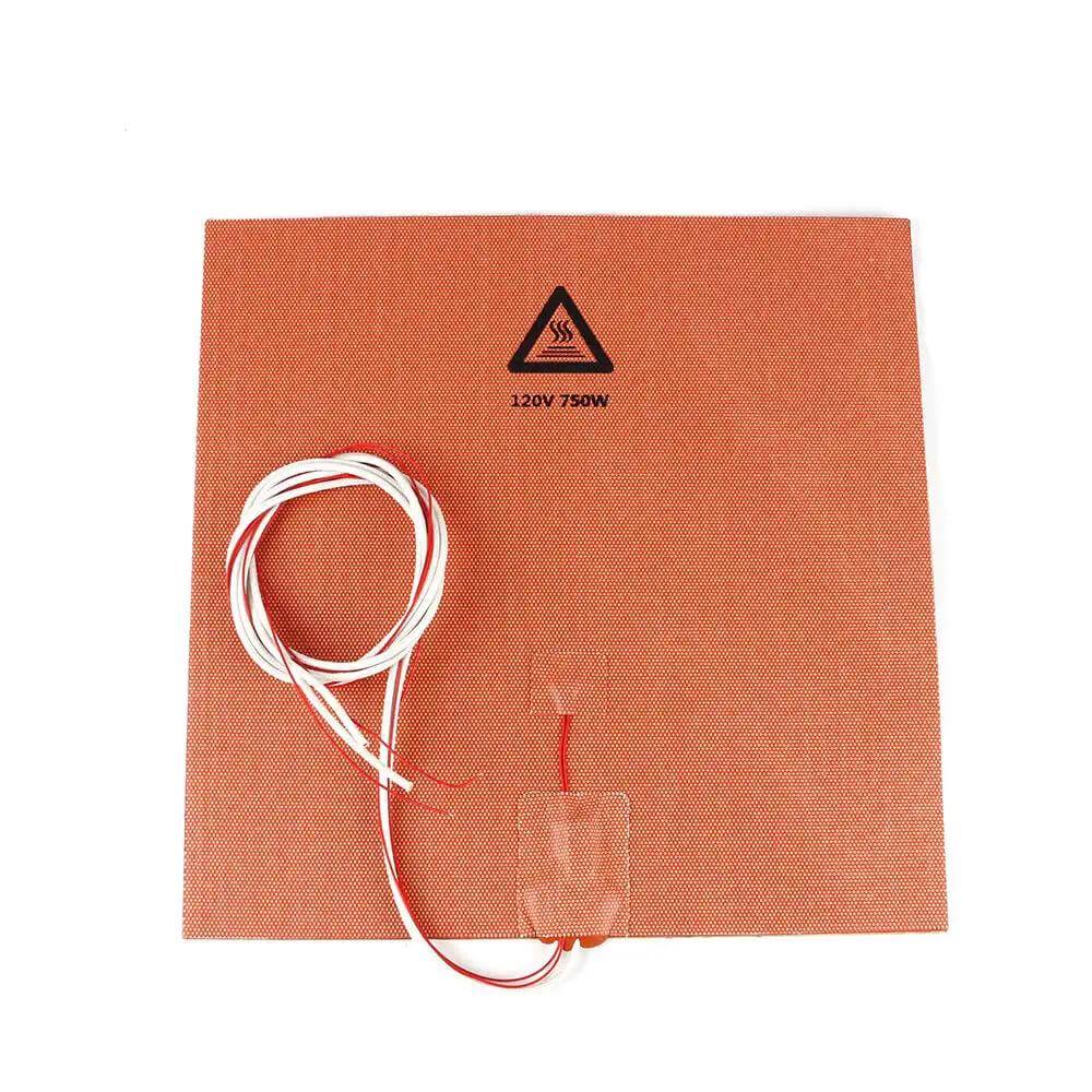 Beefed Up Silicone Heated Bed Mat For 3D Printers 120V 750W With NTC 100K Thermistor No Hole 300x300mm 12x12 In Keeps Heat Even And Ready For Prime Time Upgrades Durable Easy Install For Superior Heat