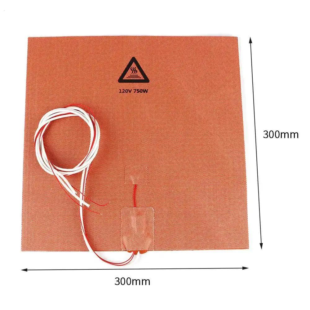 Beefed Up Silicone Heated Bed Mat For 3D Printers 120V 750W With NTC 100K Thermistor No Hole 300x300mm 12x12 In Keeps Heat Even And Ready For Prime Time Upgrades Durable Easy Install For Superior Heat - Image 9