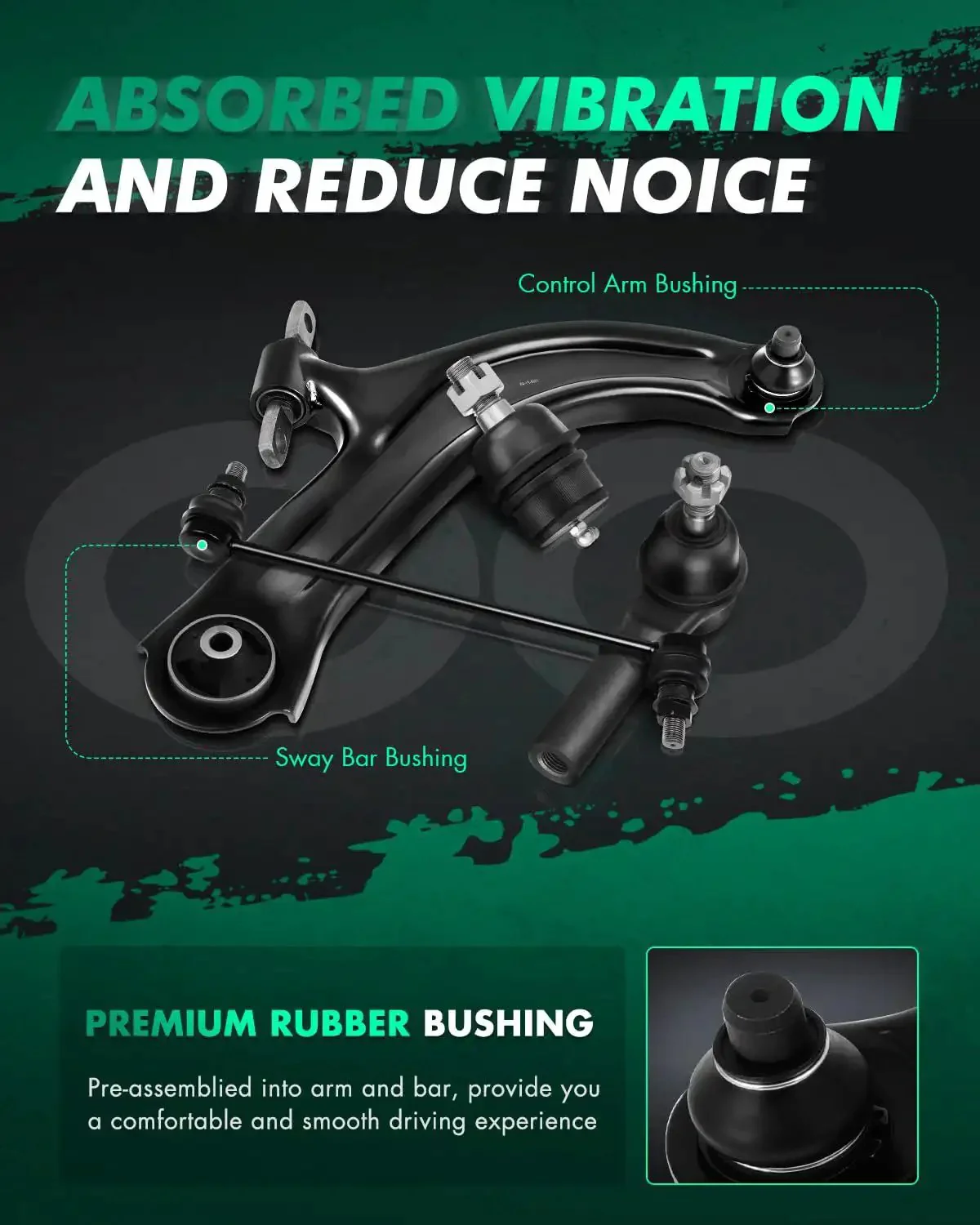 Beefed-Up Six-Piece Front Suspension Kit With Lower Control Arms Ball Joints Sway Bar End Links And Outer Tie Rod Ends For 2008 To 2013 Nissan Rogue And 2014 To 2015 Nissan Rogue Select - Image 5
