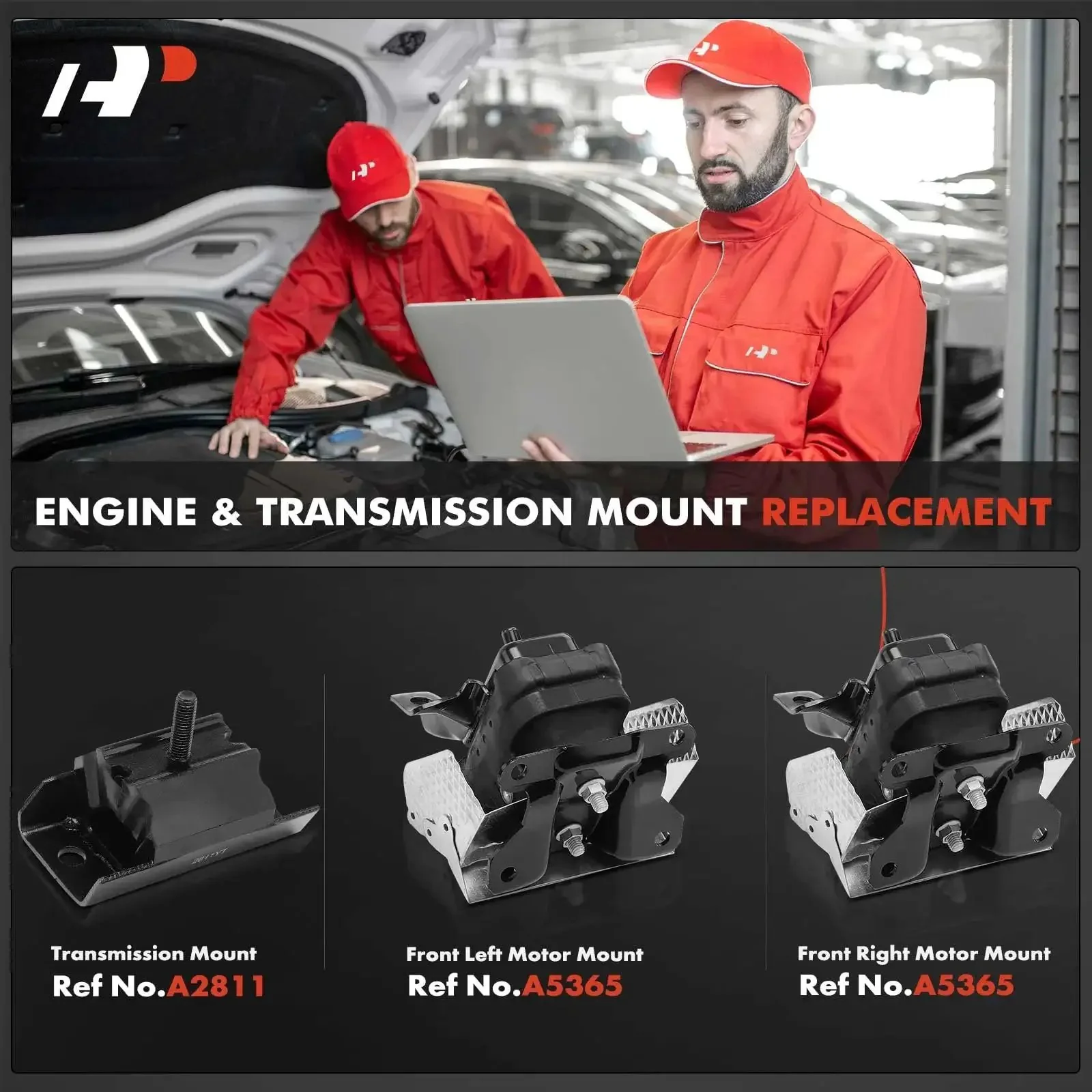 Beefed Up Three Piece Engine And Transmission Mount Set Direct Fit For Chevrolet Silverado 1500 2500 3500 Tahoe Suburban Avalanche GMC Sierra 1500 Yukon And Cadillac Escalade Replacement A5365 A2811 - Image 9