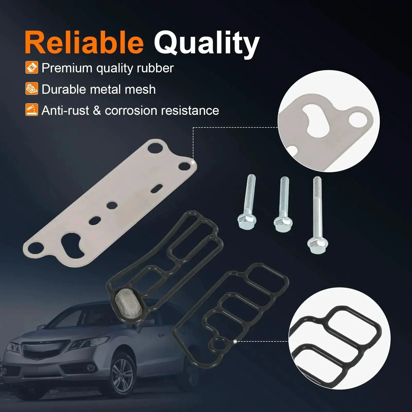Beefed Up VTEC Solenoid Gasket Filter Kit For Acura RDX 2013 2014 2015 And Honda Accord Crosstour 2010 2011 2012 2013 2014 2015 3.5L V6 Engine Includes 15810R70A03 15810R70A04 15815R70A01 15845R70A01 Cylinder Head VVT Spool Valve Gasket Replacement - Image 5
