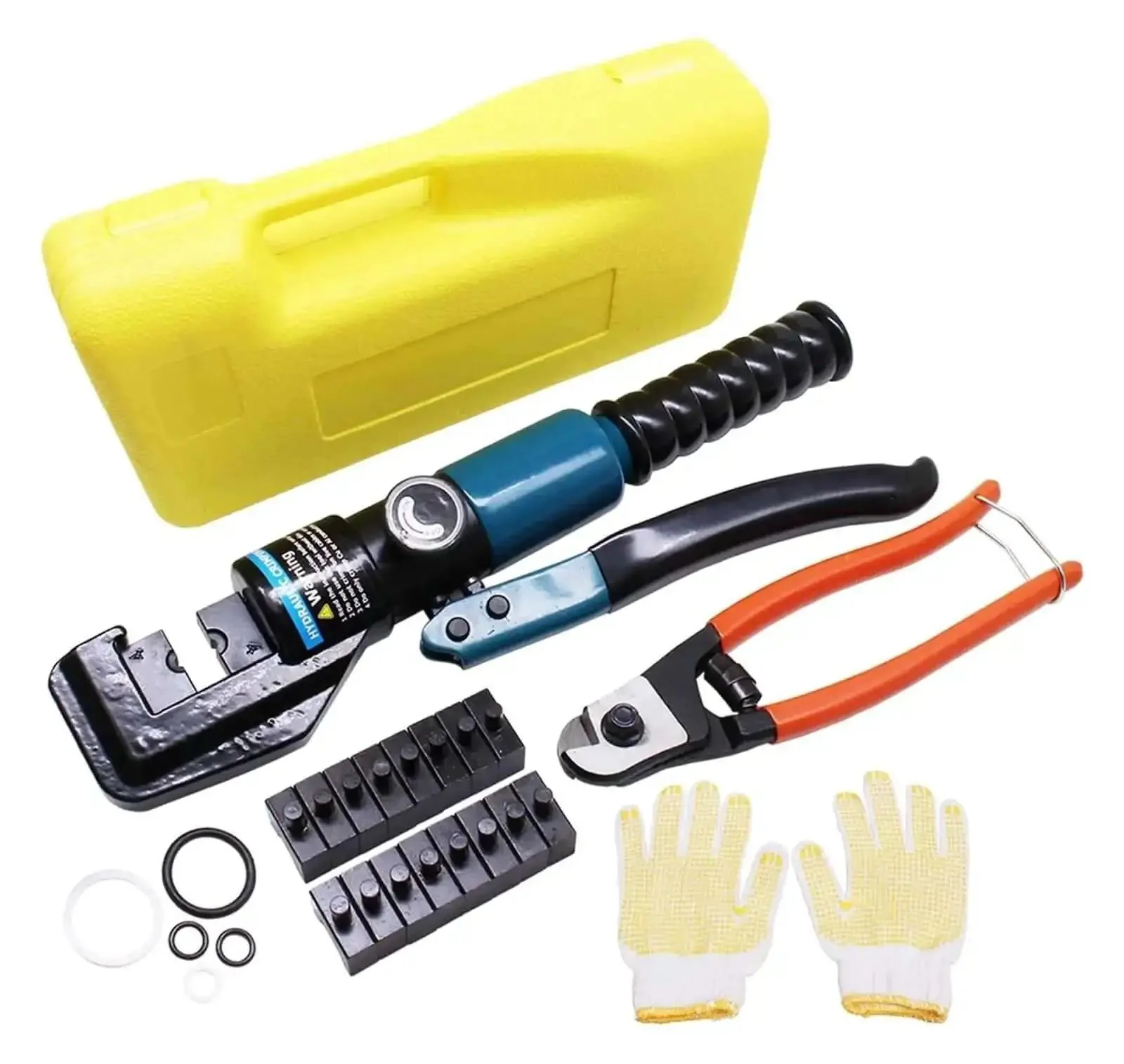 Beefy 10 Ton Hydraulic Crimping Tool With Eight Dies For 4 mm 70 mm Stainless Steel Cable Lug Terminals And Wire Cutter Ergonomic Press Fit Tool For DIY Railings Fences Decking Electrical And Motorcycle Cables - Image 8