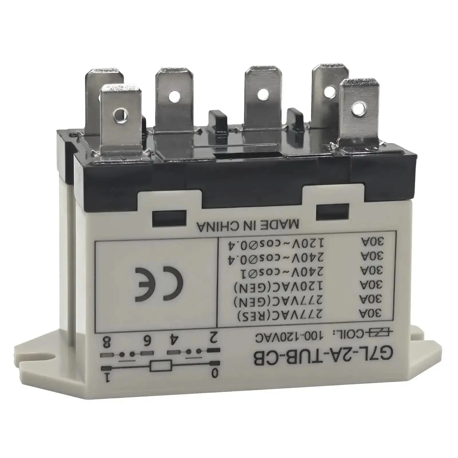 Beefy 100-120VAC Power Relay With 30A At 277VAC 6 Pin DPST Normally Open Contacts Class B Insulation Quick Connect Terminals Upper Bracket Mounting For Easy Mounting And Heavy Duty Switching - Image 6