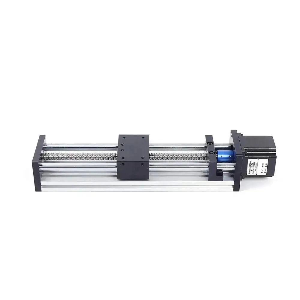 Beefy 100 200 300mm CNC Ball Screw Linear Actuator With Nema 23 Stepper Motor, Ball Screw Rail And Linear Guide Slide Table For Precision Milling, 200mm Stroke, 12mm Diameter, 4mm Lead, 0.03mm Accuracy, 40 To 100mm Per Second