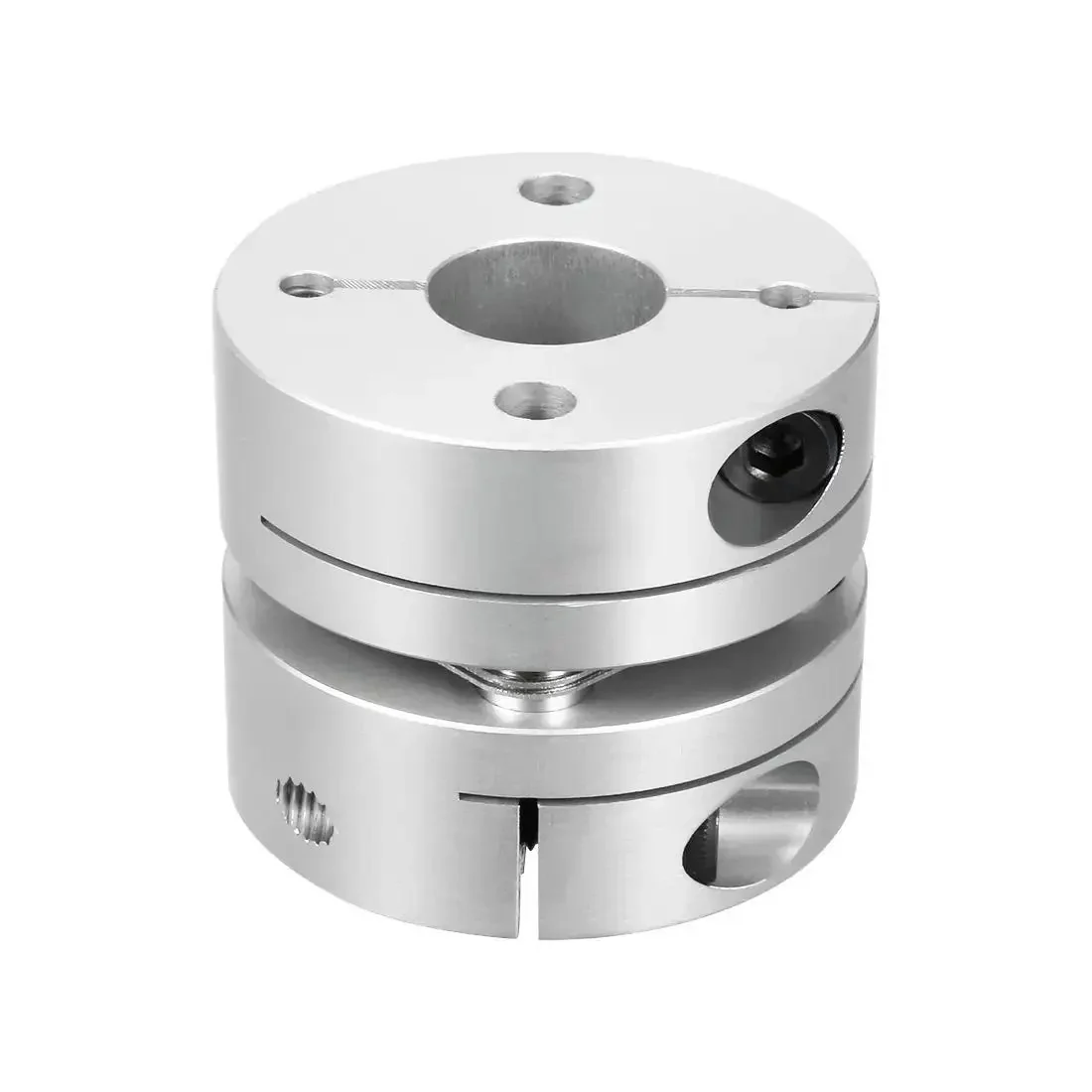 Beefy 12.7mm To 12mm Bore Flexible Diaphragm Motor Shaft Coupling Joint With Clamp Mount, Aluminum Hubs And Stainless Discs, Misalignment Tolerant, High Speed Up To 10000 RPM For Servo And Stepper Motors
