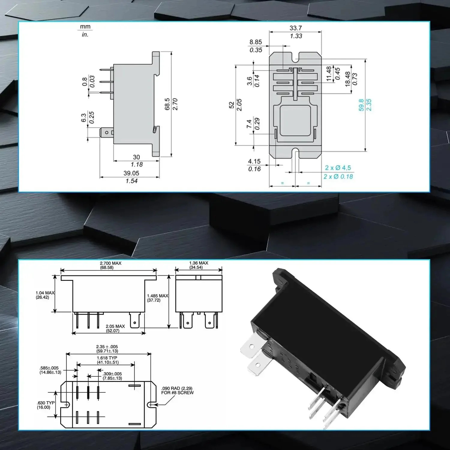 Beefy 12V DC 30A General-Purpose Relay For PCB Or Panel Mount, DPST-NO, Flange, High-Power Performance, Plug-And-Play Ready, Versatile Industrial And Home Use, 2-Pack - Image 5