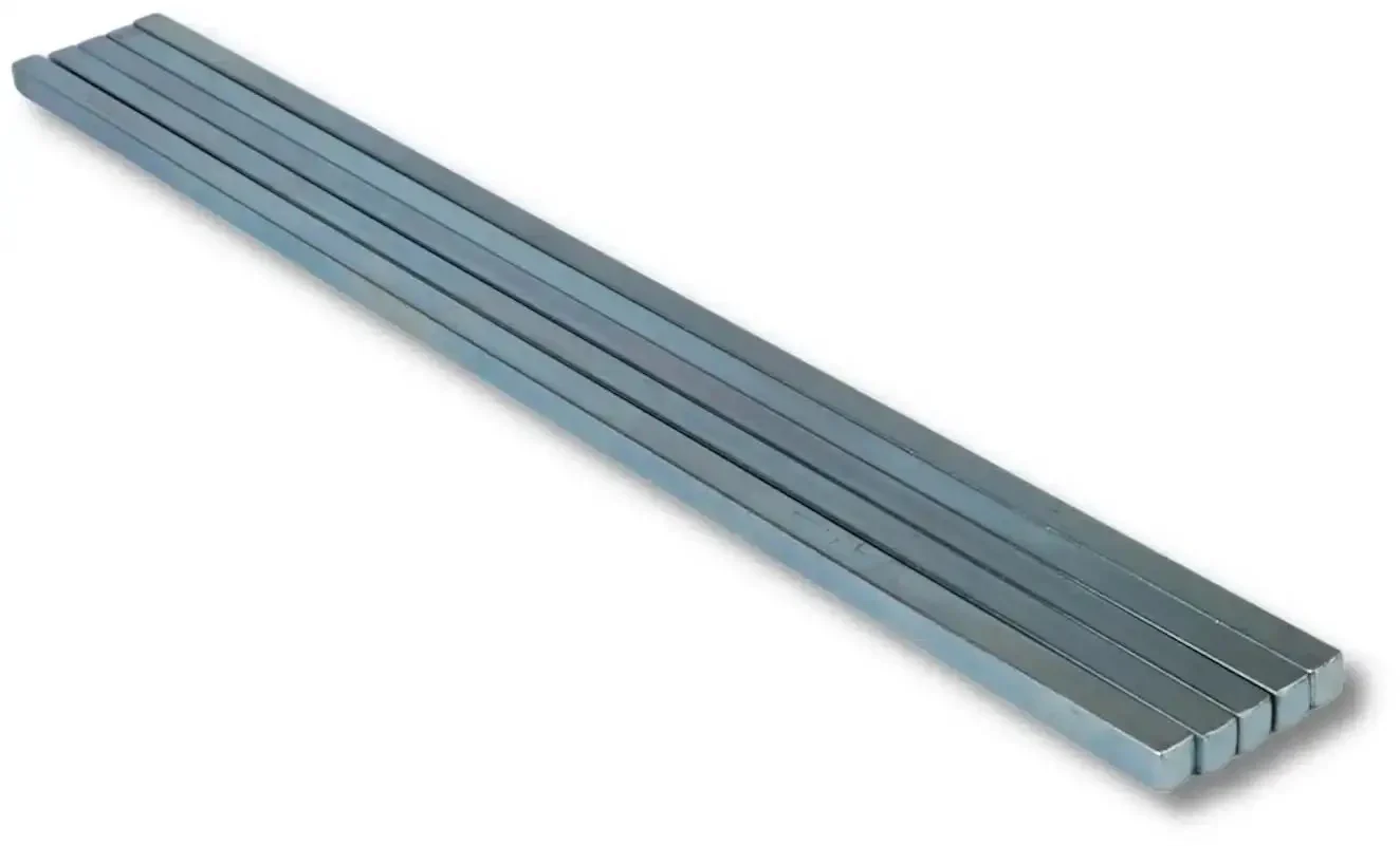 Beefy 1/4 Inch Square Steel Bar Stock Pack of 5 Zinc Coated Cold Drawn 1/4 x 1/4 x 12 Inch Bars for Precision Key Stock and DIY Machining Projects, Heavy Duty Metal Stock for Fabrication and Pro Gear