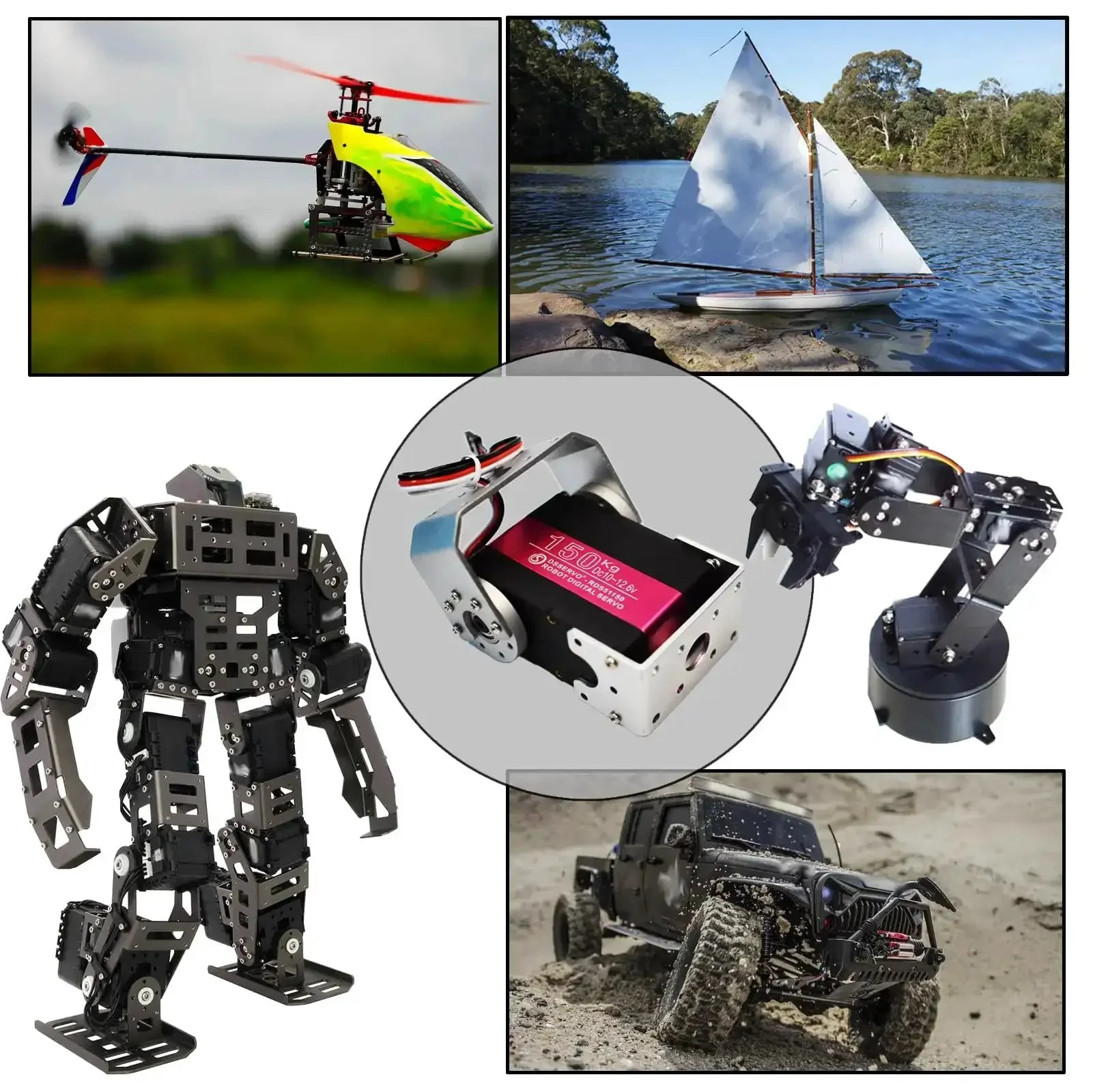 Beefy 150Kg Digital RC Servo With Dual Shafts, 12V High Torque Metal Gear Steering Servo, Includes Mounting Brackets For One Fifth Scale RC Cars, Crawlers, And Robotic Arms, Wide 270 Degree Rotation - Image 2