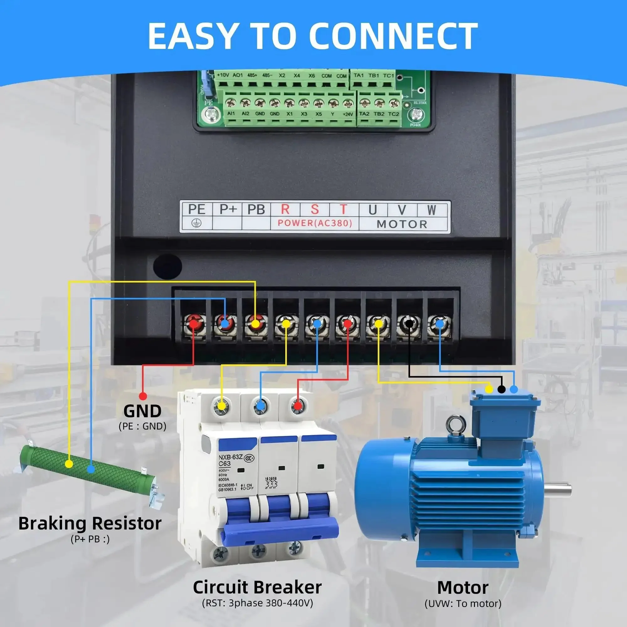 Beefy 15KW 20HP VFD Variable Frequency Drive 380V 440V 3 Phase Input And Output 32A Inverter For Spindle Motors CNC Machines And Industrial Motor Speed Control 0 To 3200 Hz - Image 5
