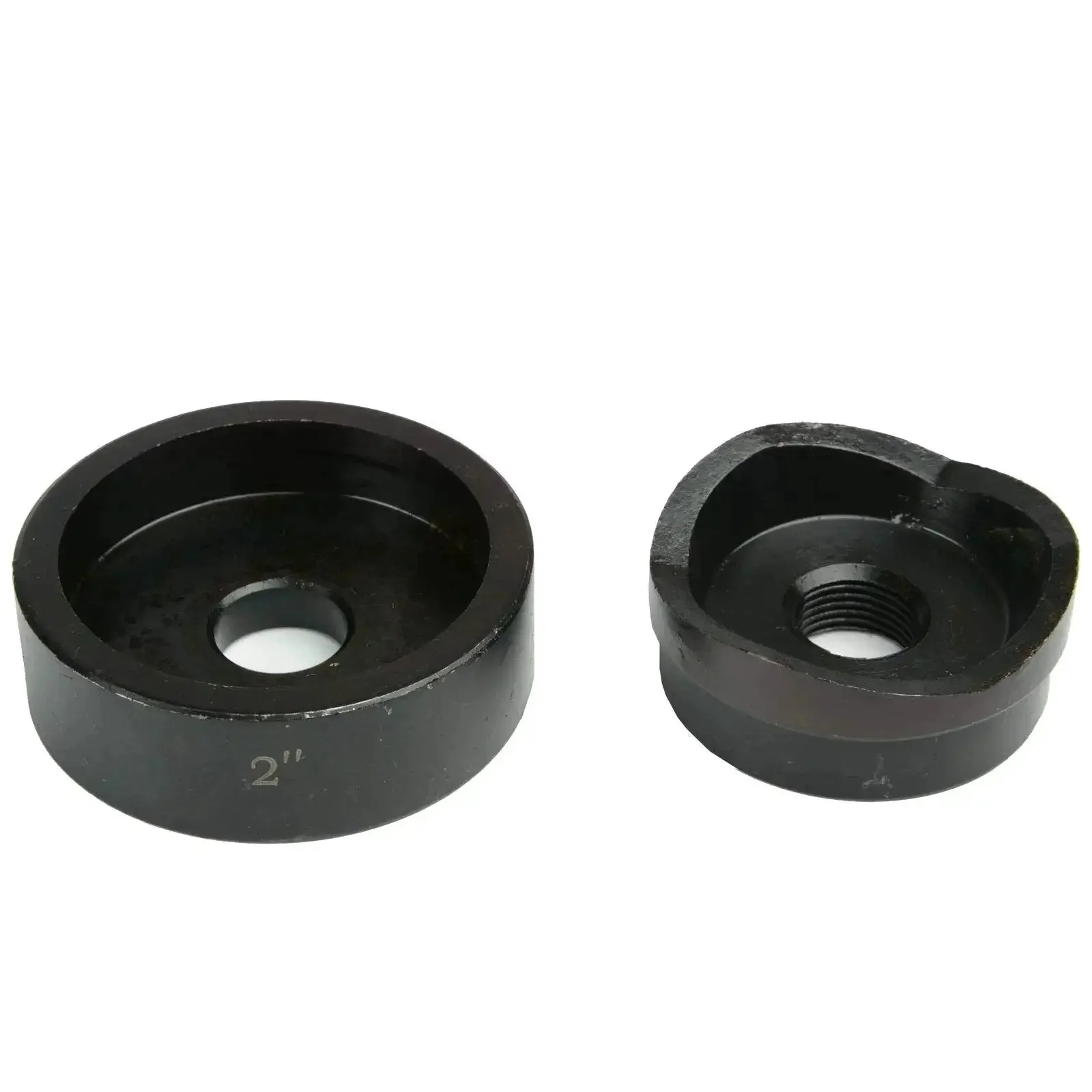 Beefy 2 Inch Conduit Punch And Die Set For Hydraulic Knockout Driver 3/4 16 Thread, Heavy Duty Tool For 2 Inch Conduit, Punching Thickness 1/8 Inch Steel And 1/16 Inch Stainless, Hardened Tool Steel With Black Oxide Finish