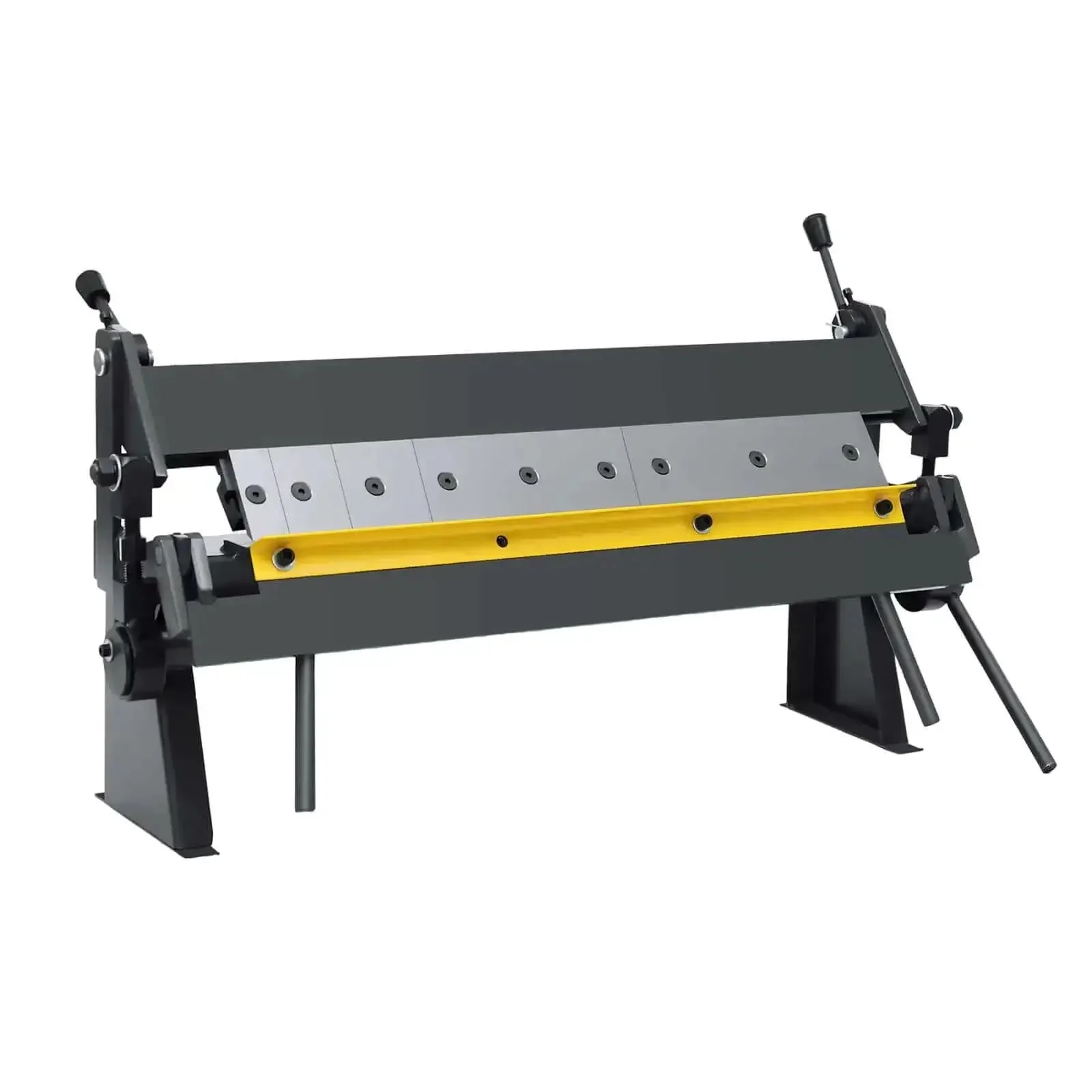 Beefy 24 Inch Pan And Box Brake Heavy Duty Metal Sheet Bending Tool Standing Metal Folder With Two Handles And One Screw Rod And Three Removable Fingers For Precise Bends