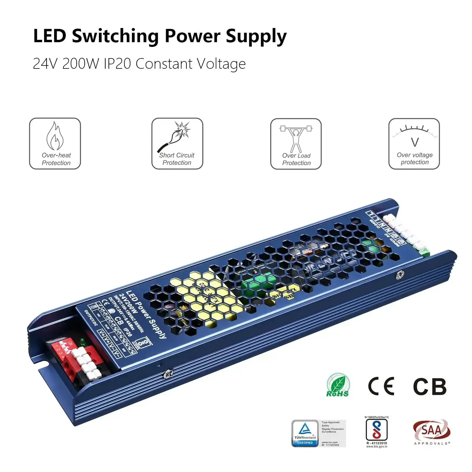 Beefy 24V 200W Constant Voltage LED Driver Power Supply With Four Gear Dimming IP20 Protection 110V AC To 24V DC Switching Converter For LED Lighting Projects Safe Short Circuit Protection High Efficiency And Reliable Performance - Image 7