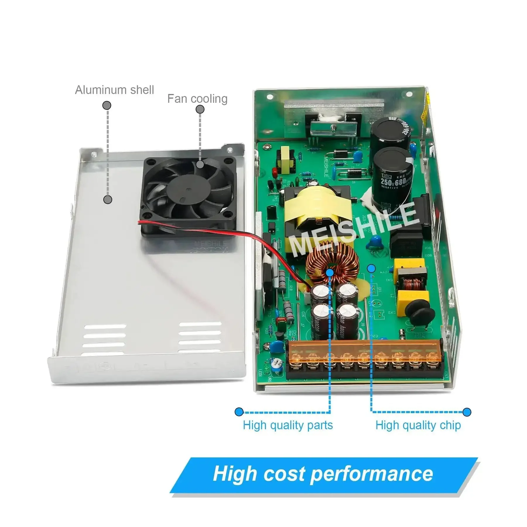 Beefy 24V 25A 600W DC Power Supply Adapter SMPS With Universal 110V 220V AC Input For LED Drivers Printers Heaters Motors Pumps Audio Amplifiers Stereos Fans And Industrial Applications - Image 6