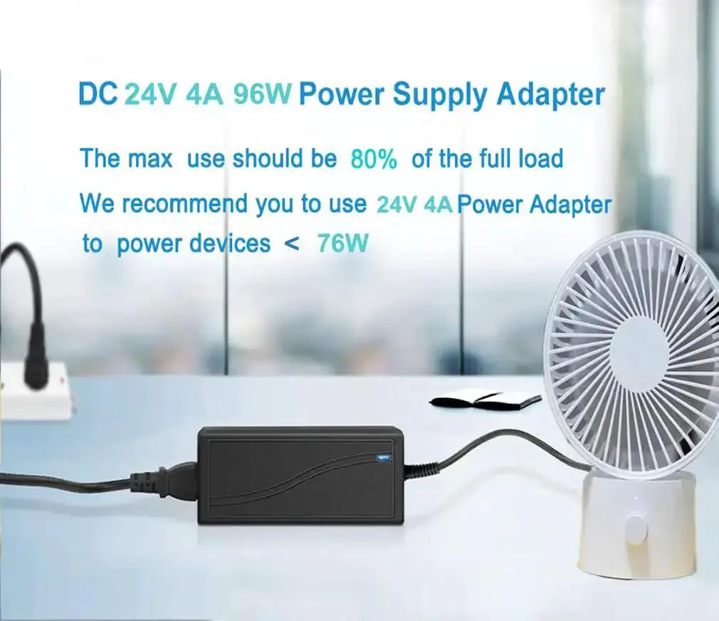 Beefy 24V DC Power Supply 4A 96W 100 240V AC To 24V DC Switching Adapter With 5.5x2.5mm Plug For LED Strip Lights CCTV Cameras And Other 24 Volt Devices Reliable Durable - Image 2