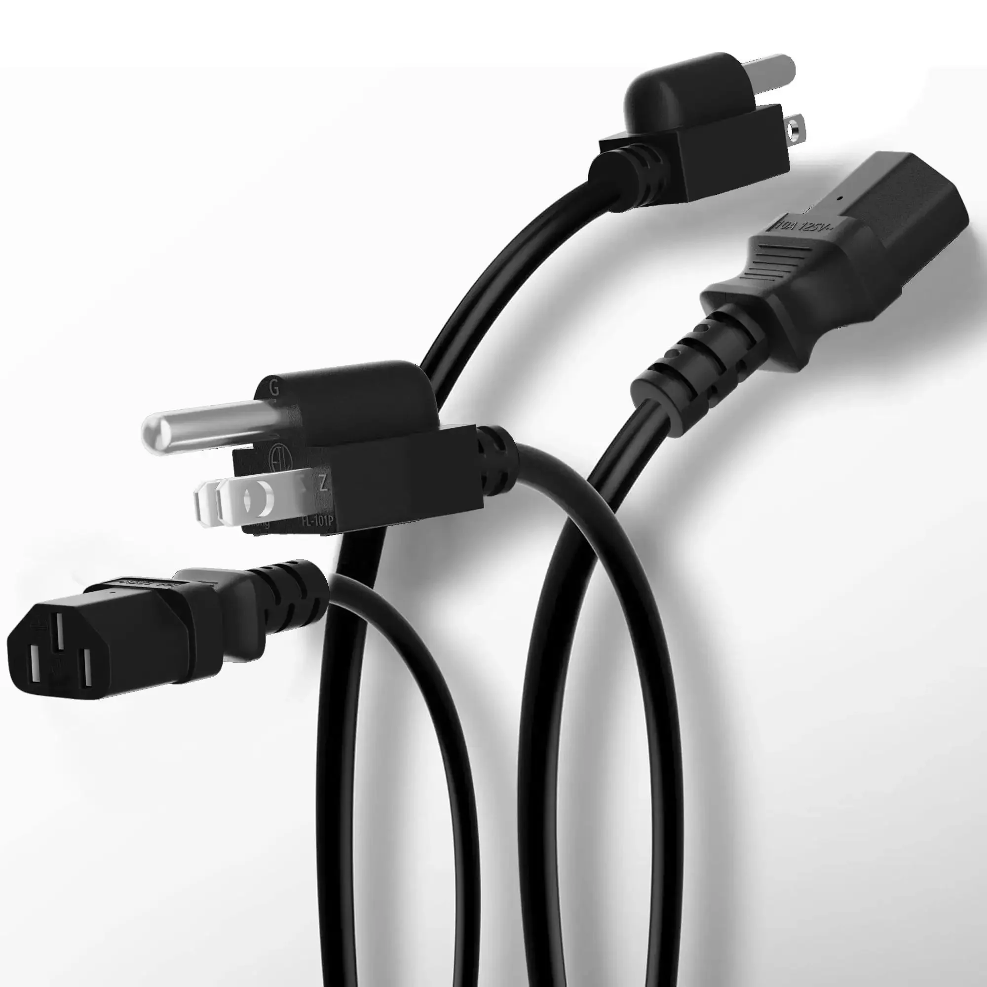 Beefy 3 Prong Replacement Power Cord 20 Ft Heatproof Flexible Durable AC Cable For Appliances Computer TV Monitor Printer 125V 10A ETL Listed 18AWG With Tie Straps - Image 4