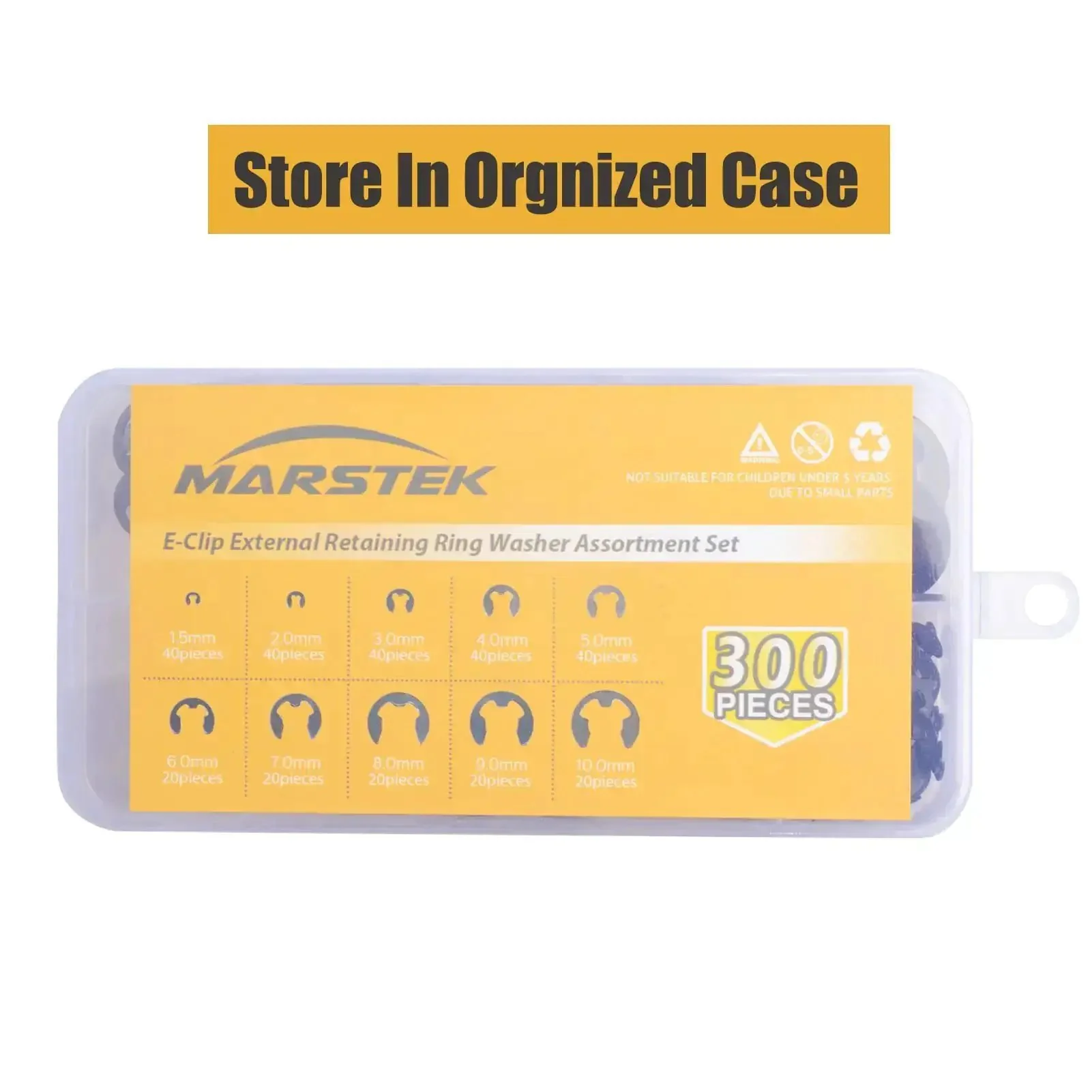 Beefy 300 Piece E Clip Set In Black Alloy Steel External Retaining Rings M1.5 Through M10 For Machinery, Automotive, And Equipment Maintenance And Repairs - Image 2
