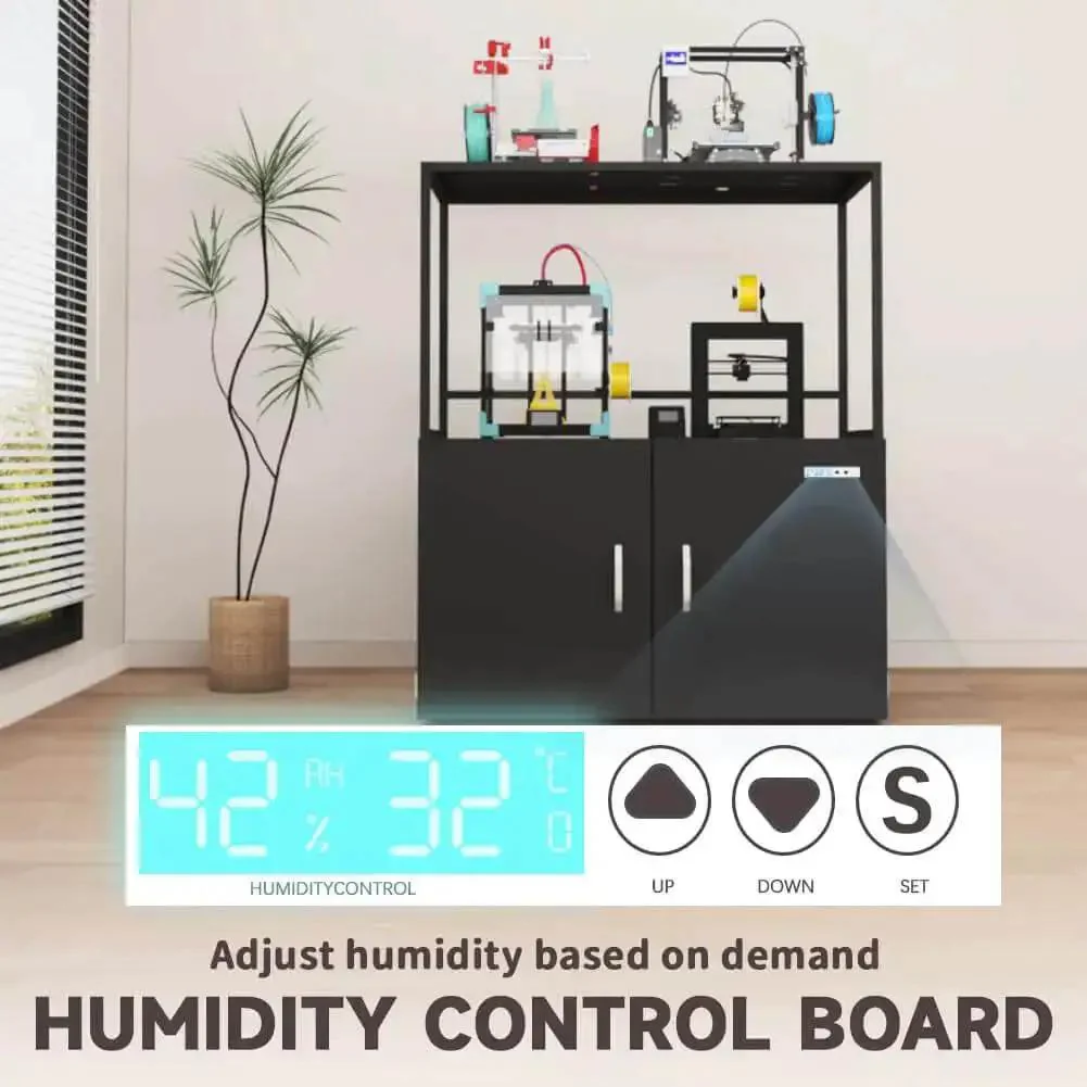 Beefy 300L Filament Storage Cabinet With Dehumidifier For 3D Printing, Airtight Seal Keeps PLA ABS TPU Dry, Industrial Humidity Control, Holds Up To 160 Rolls, Black - Image 5