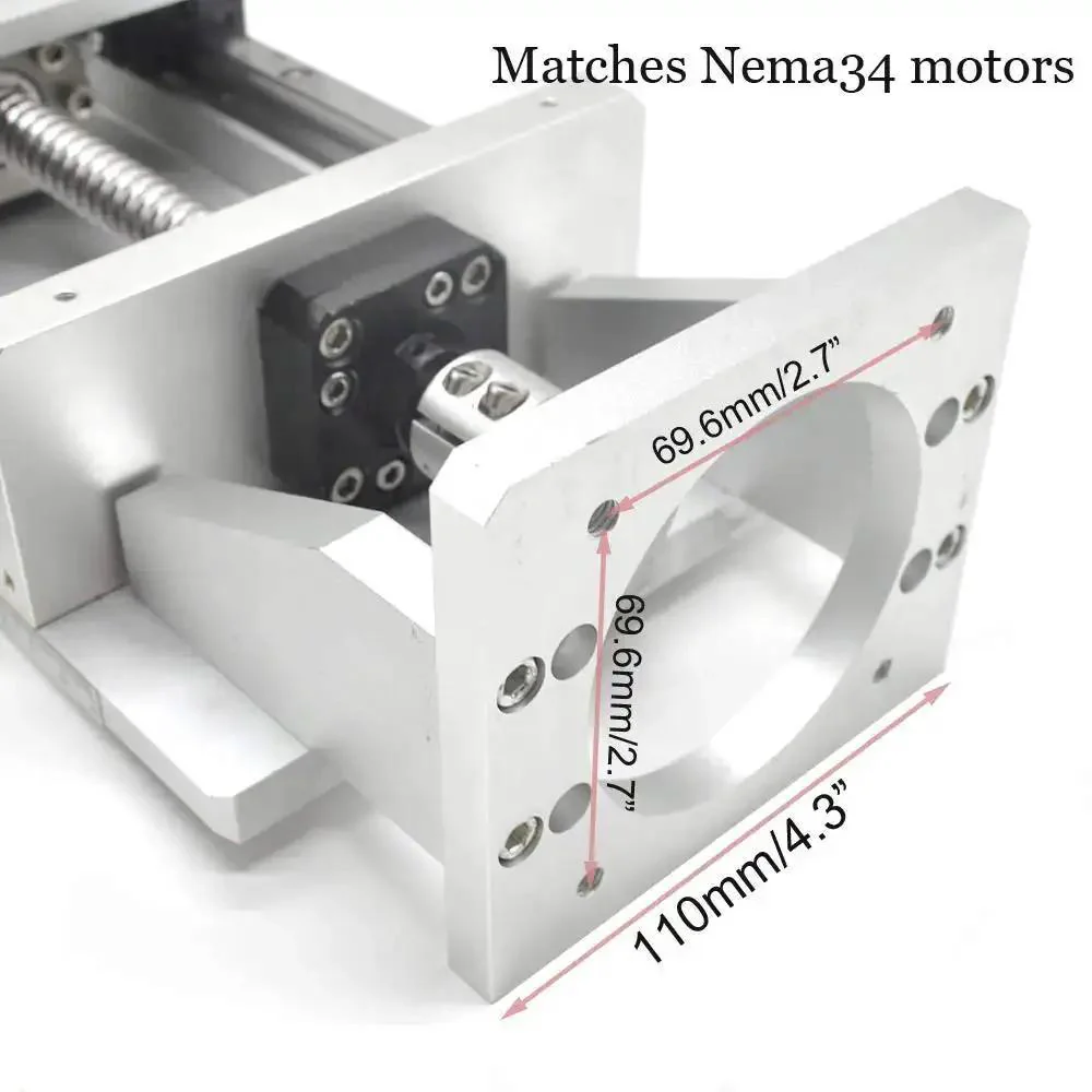 Beefy 300mm CNC Linear Guide Slide Table With 1605 Ball Screw And HG15 Rails 250kg Load Capacity Nema 34 Motor Base Ideal For 3 Axis Engraving And Precision Milling - Image 5
