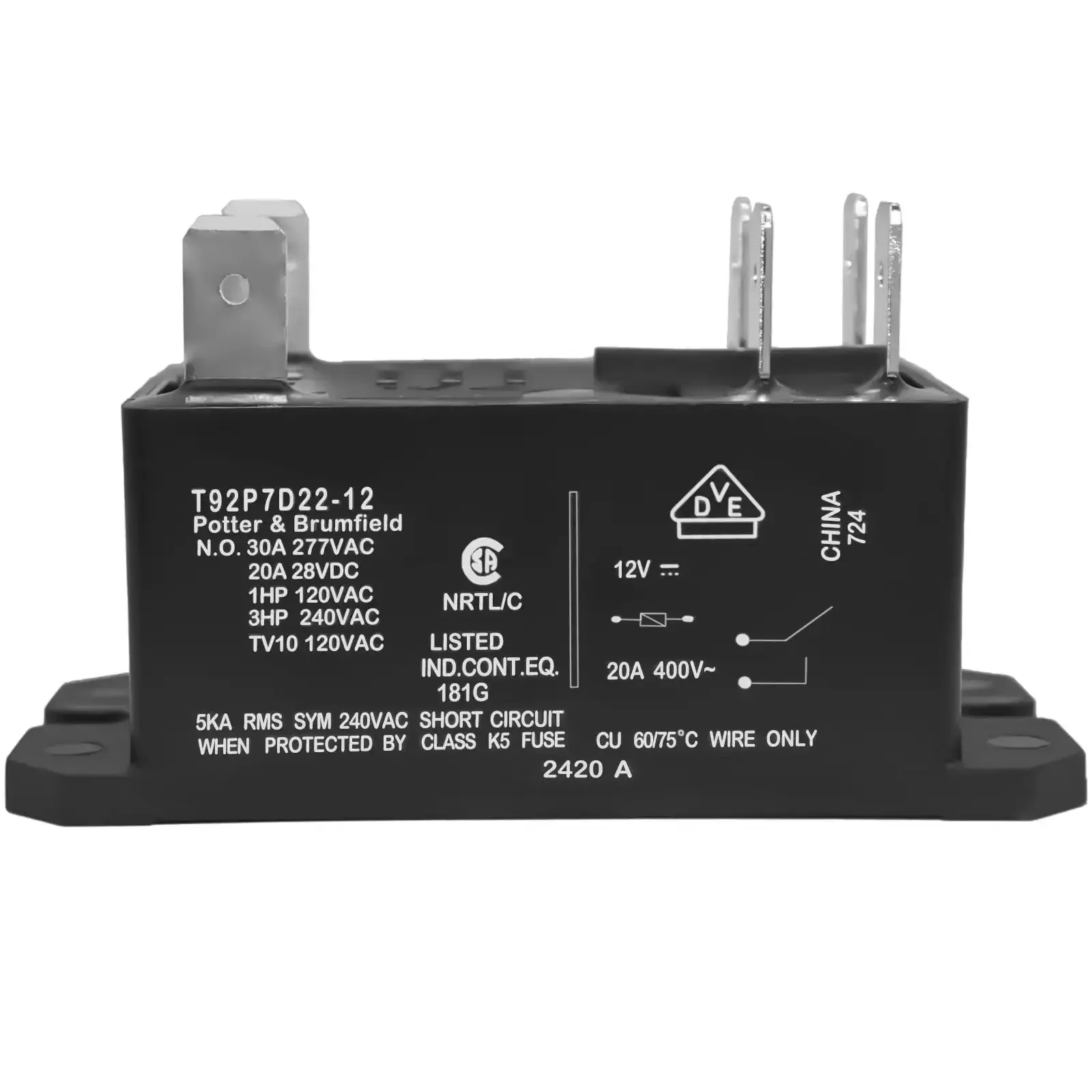 Beefy 30A 12V DC Panel Mount Relay With DPST NO Contacts For General Purpose High Power PCB Switching In Heavy Load Industrial Control Automotive Projects And Home Automation Setups - Image 2