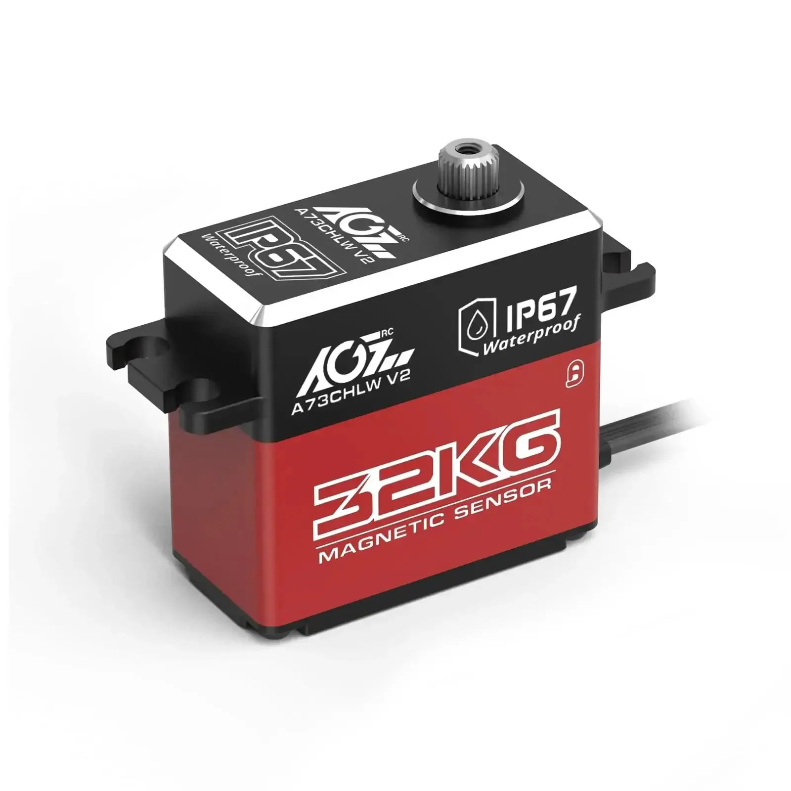 Beefy 32 Kg Cm Waterproof RC Steering Servo With Full Metal Gear Coreless Drive For One Tenth Scale RC Cars Boats Crawlers 180 Degree Sweep 8.4V 0.135 Sec At 60 Degrees High Torque And Precision