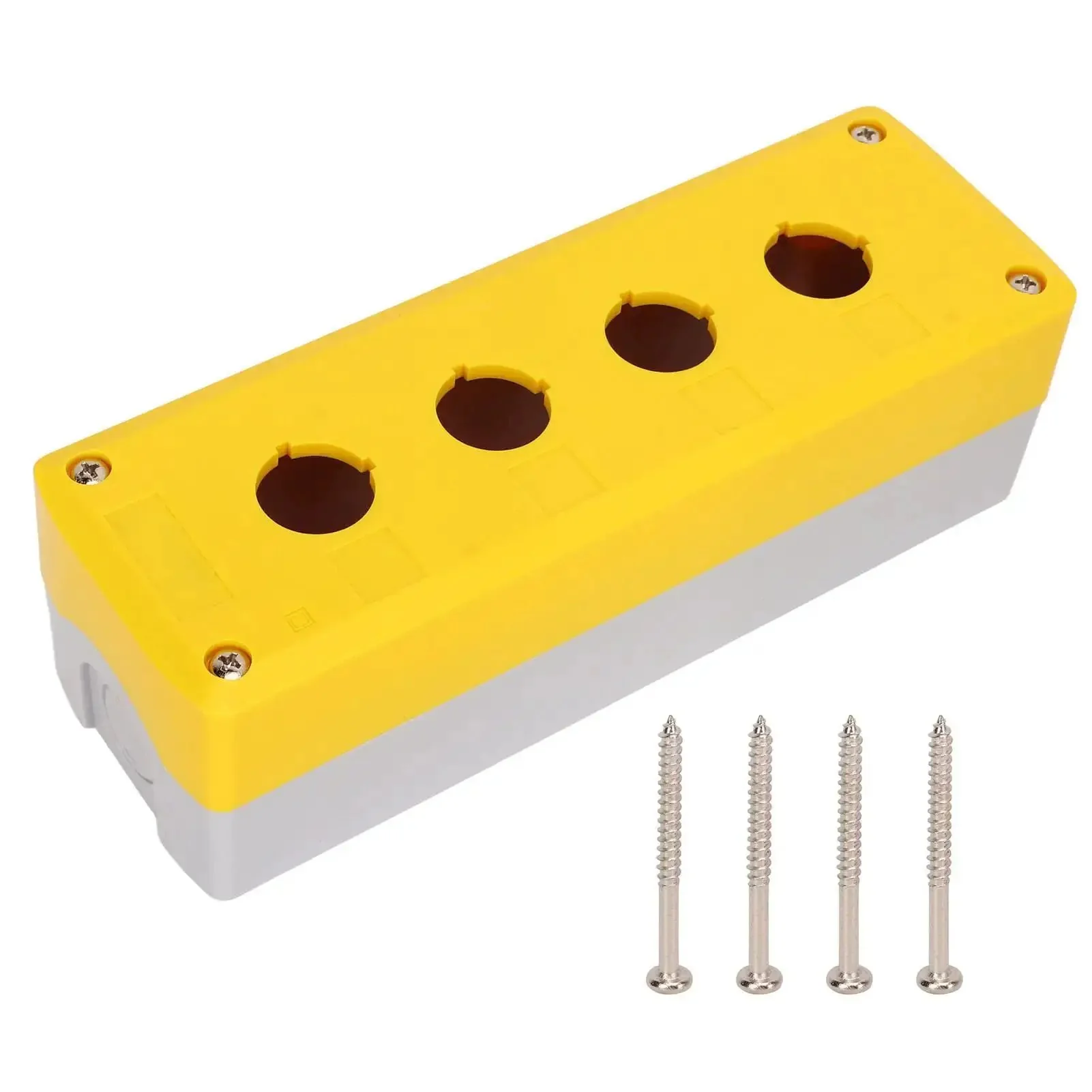 Beefy 4 Gang ABS Push Button Control Station Enclosure, Heavy Duty Industrial Electrical Box In Bright Yellow, IP65 Rated Protection For Control Panels And Machinery In Harsh Rugged Environments - Image 9