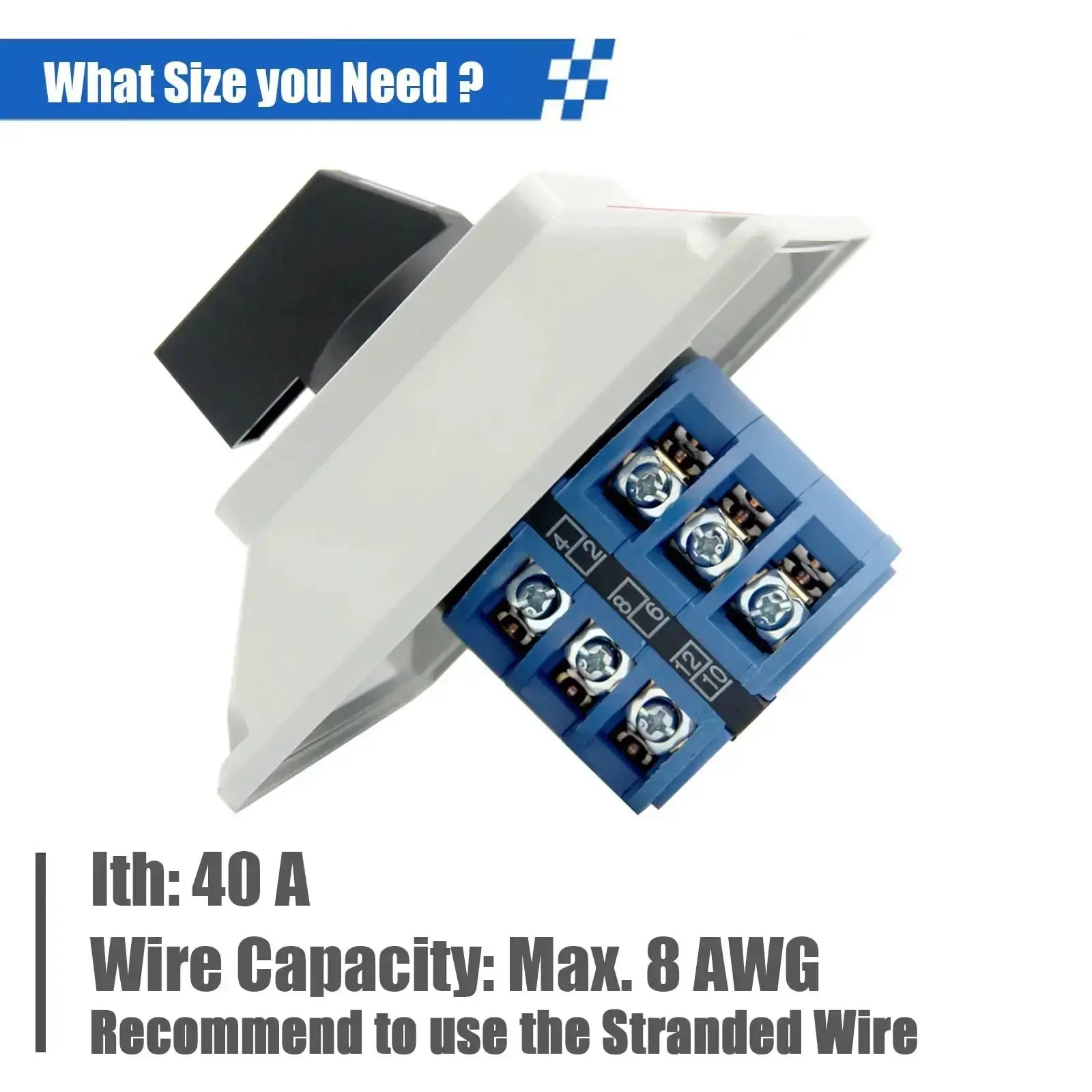 Beefy 40A Rotary Changeover Switch With Exterior Box 3 Position 3 Pole 12 Terminals IP65 Cam Box On Off On Selector For Three Phase Systems 8 AWG Wire Capacity Flame Retardant PC Housing Copper Silver Contacts - Image 8