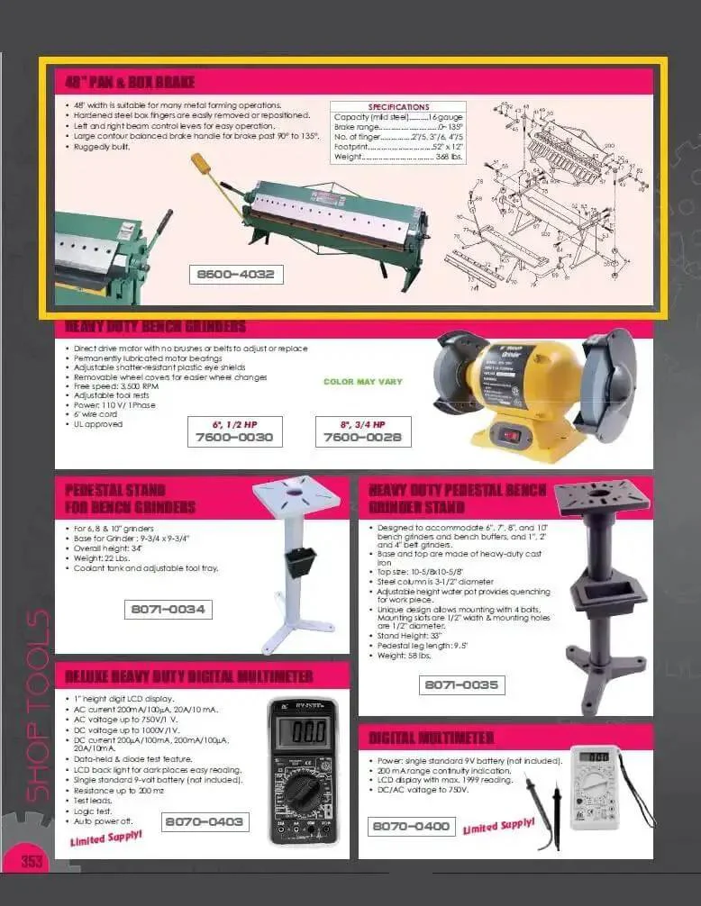 Beefy 48 Inch Sheet Metal Pan And Box Brake For 16 Gauge Steel And 11 Gauge Aluminum With Hardened Steel Box Fingers Removable And Repositionable A Real Workhorse For Precise Bends And Heavy Duty Metal Forming - Image 6